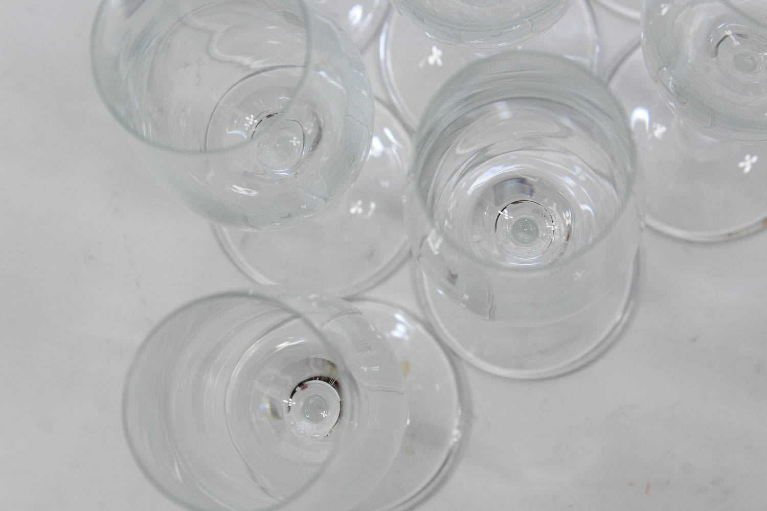 Set of Ten Glass Champagne Flutes