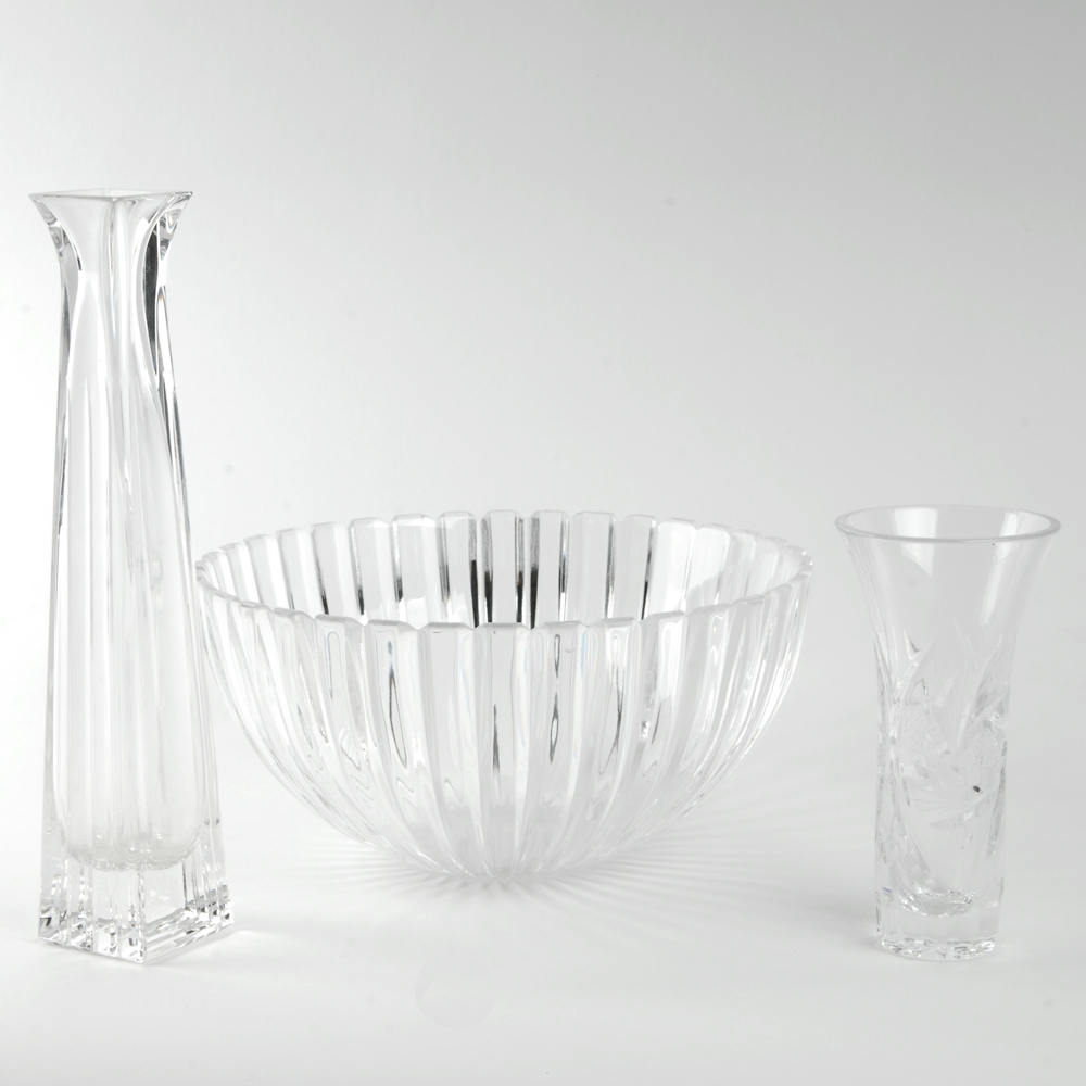 Crystal Vases and Bowl Including Tiffany & Co.