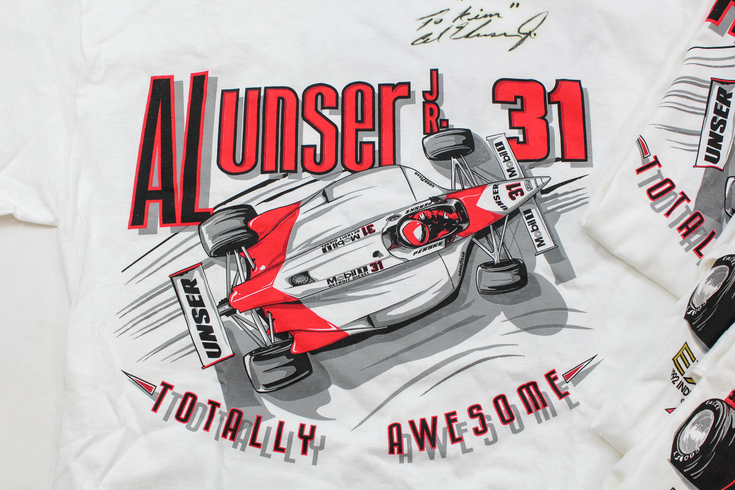 Al Unser Jr. Autographed T-Shirt and Other NASCAR T-Shirts