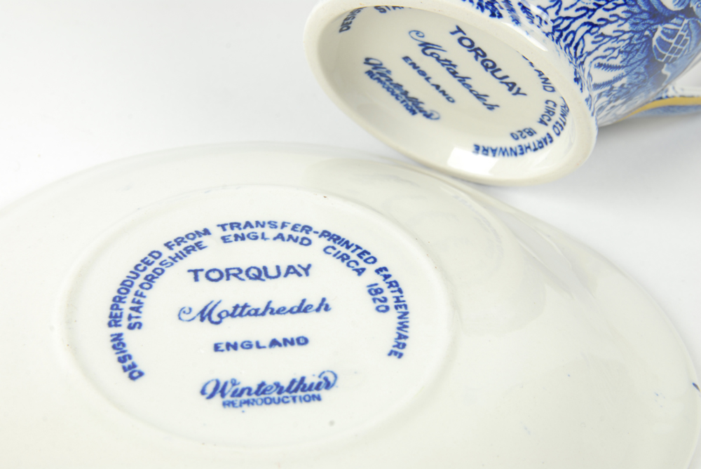 Torquay For Winterthur "Mottahedeh" Reproduction Earthenware Set