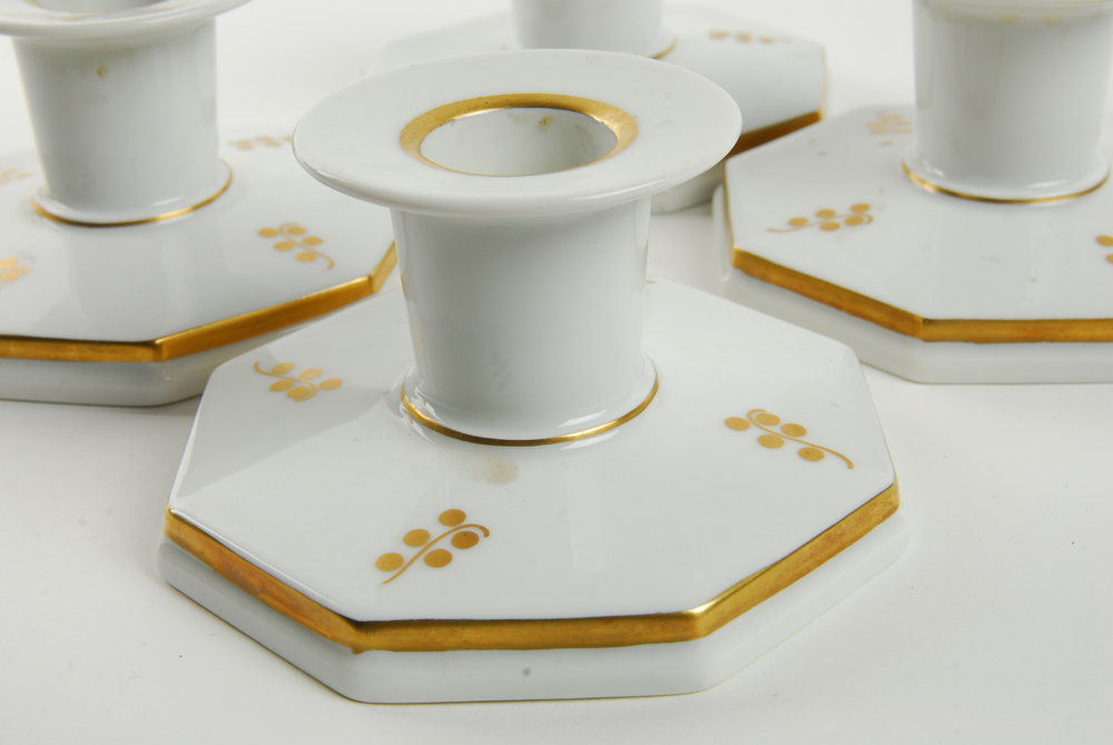Royal Copenhagen "Brown Iris" Porcelain Candleholders