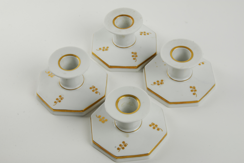 Royal Copenhagen "Brown Iris" Porcelain Candleholders