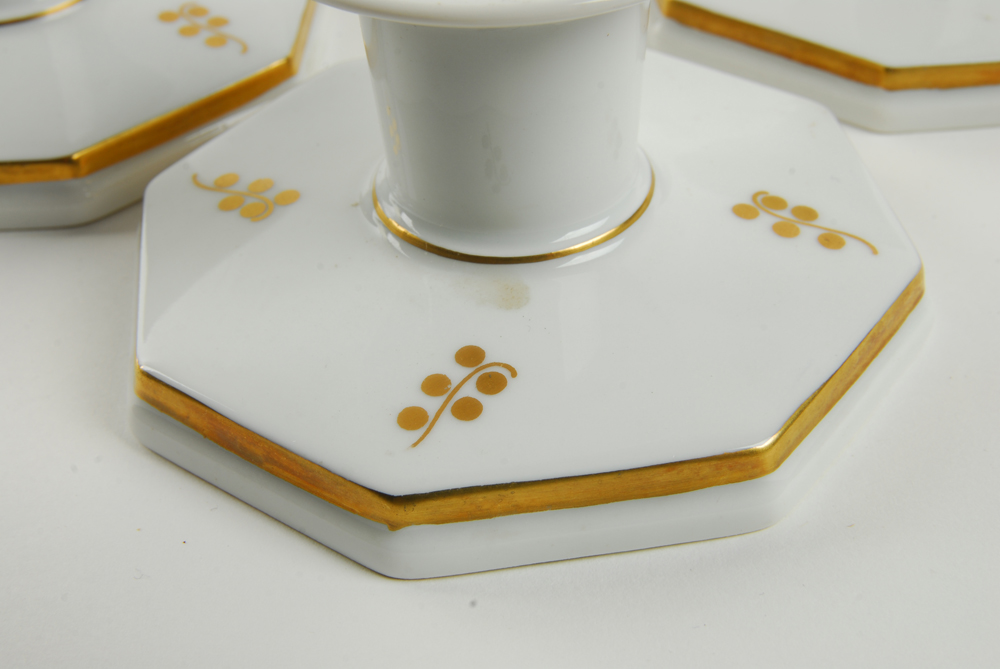 Royal Copenhagen "Brown Iris" Porcelain Candleholders