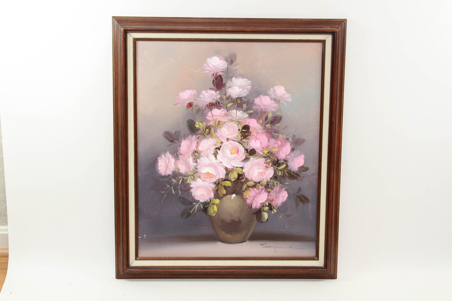 Signed Floral Still Life Oil on Canvas