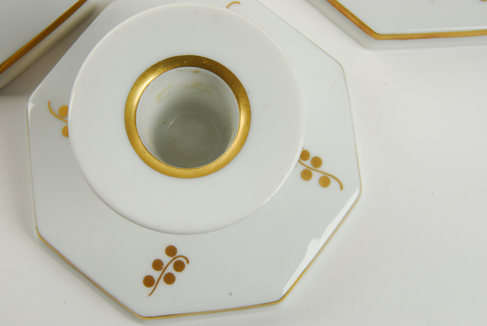 Royal Copenhagen "Brown Iris" Porcelain Candleholders