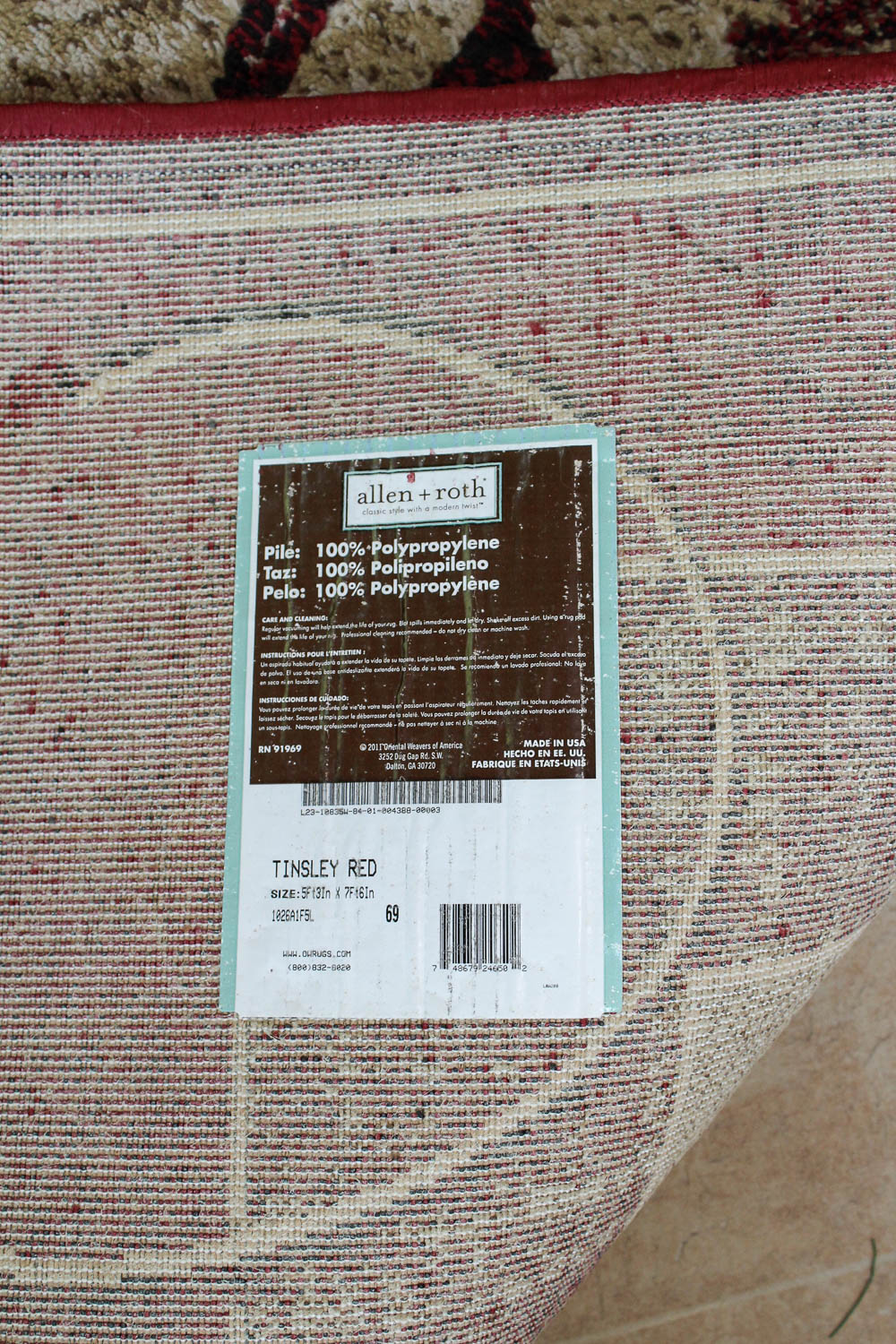 Allen + Roth "Tinsley Red" Contemporary Area Rug