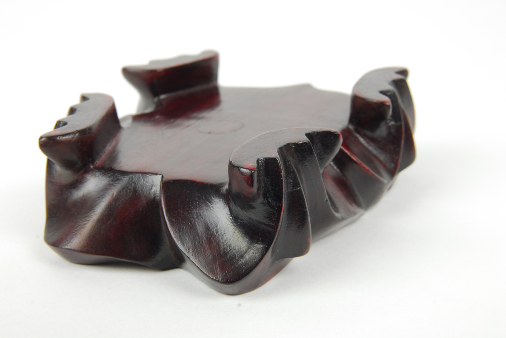 White Carved Crystal Animal Motif Sculpture With Stand