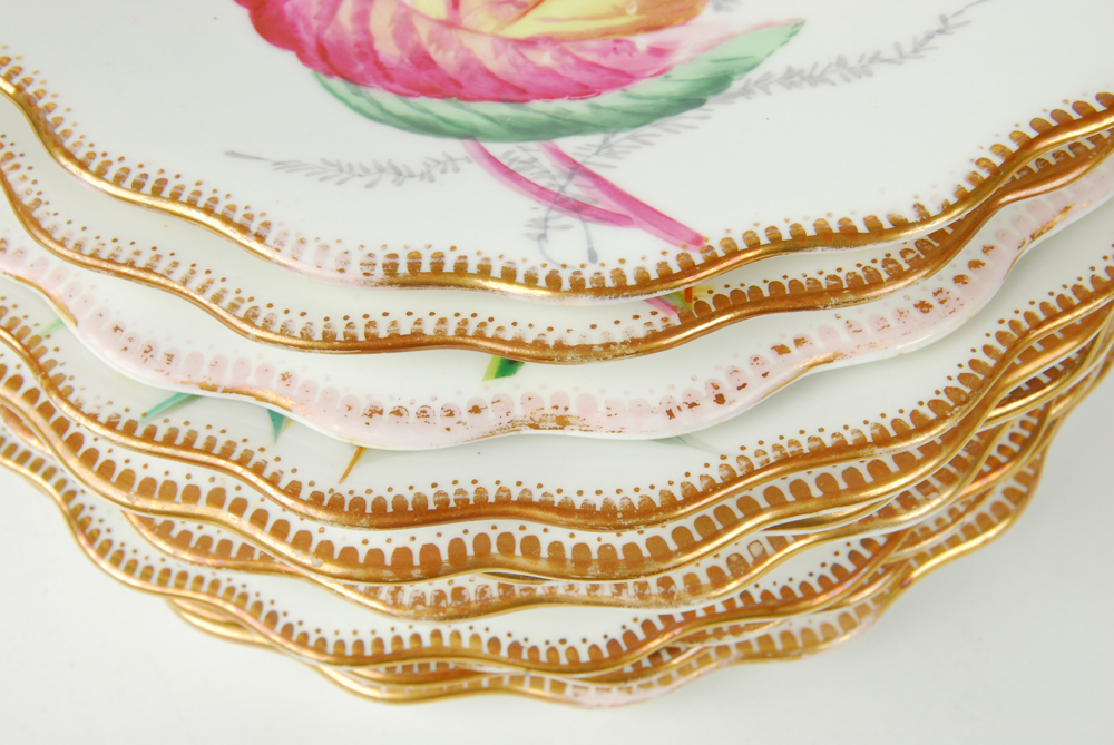 Vintage Handpainted Botanical Plates