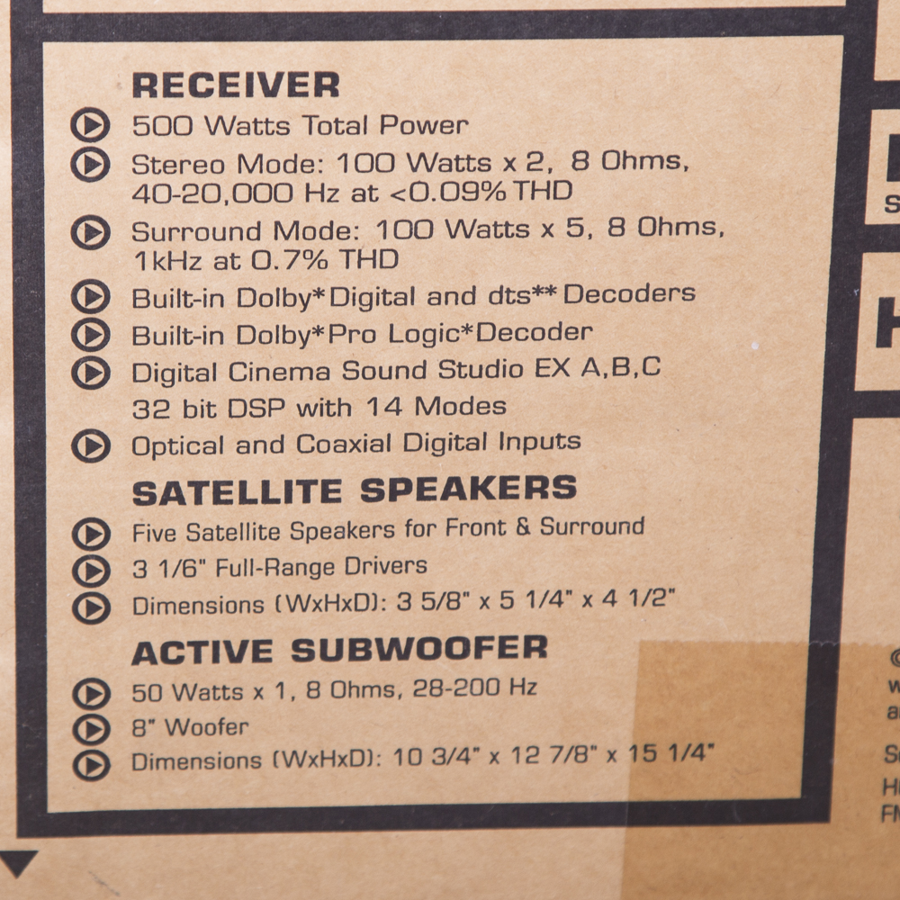 Sony Dolby Digital Surround Sound Home Theater System