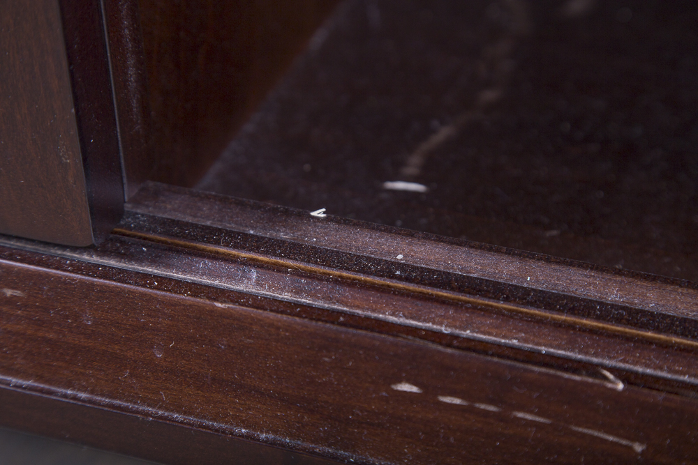 Contemporary Wood and Glass Media Cabinet