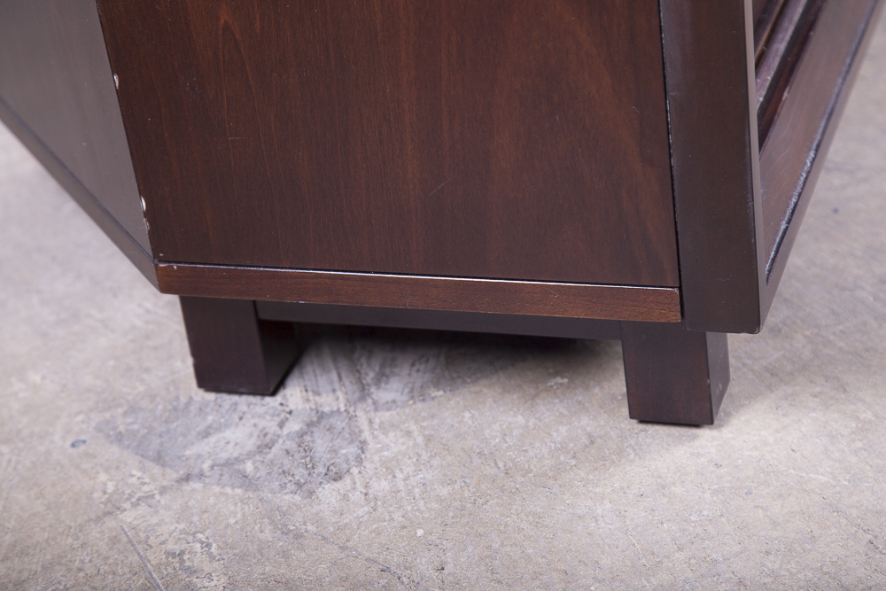 Contemporary Wood and Glass Media Cabinet