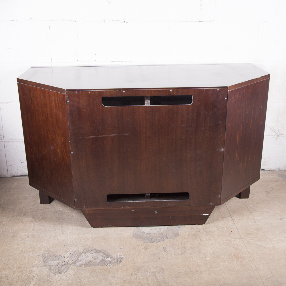 Contemporary Wood and Glass Media Cabinet