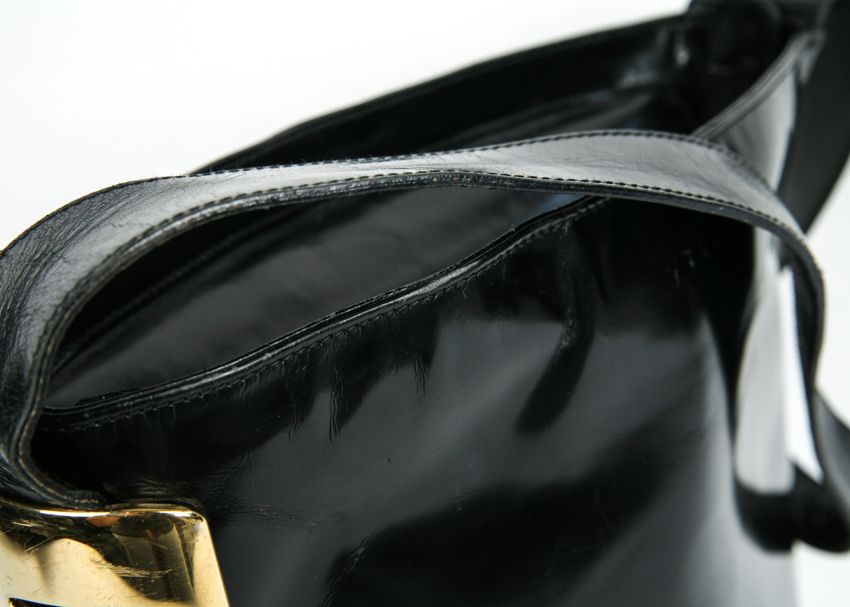 Vintage Gucci Black Leather Bucket Style Handbag