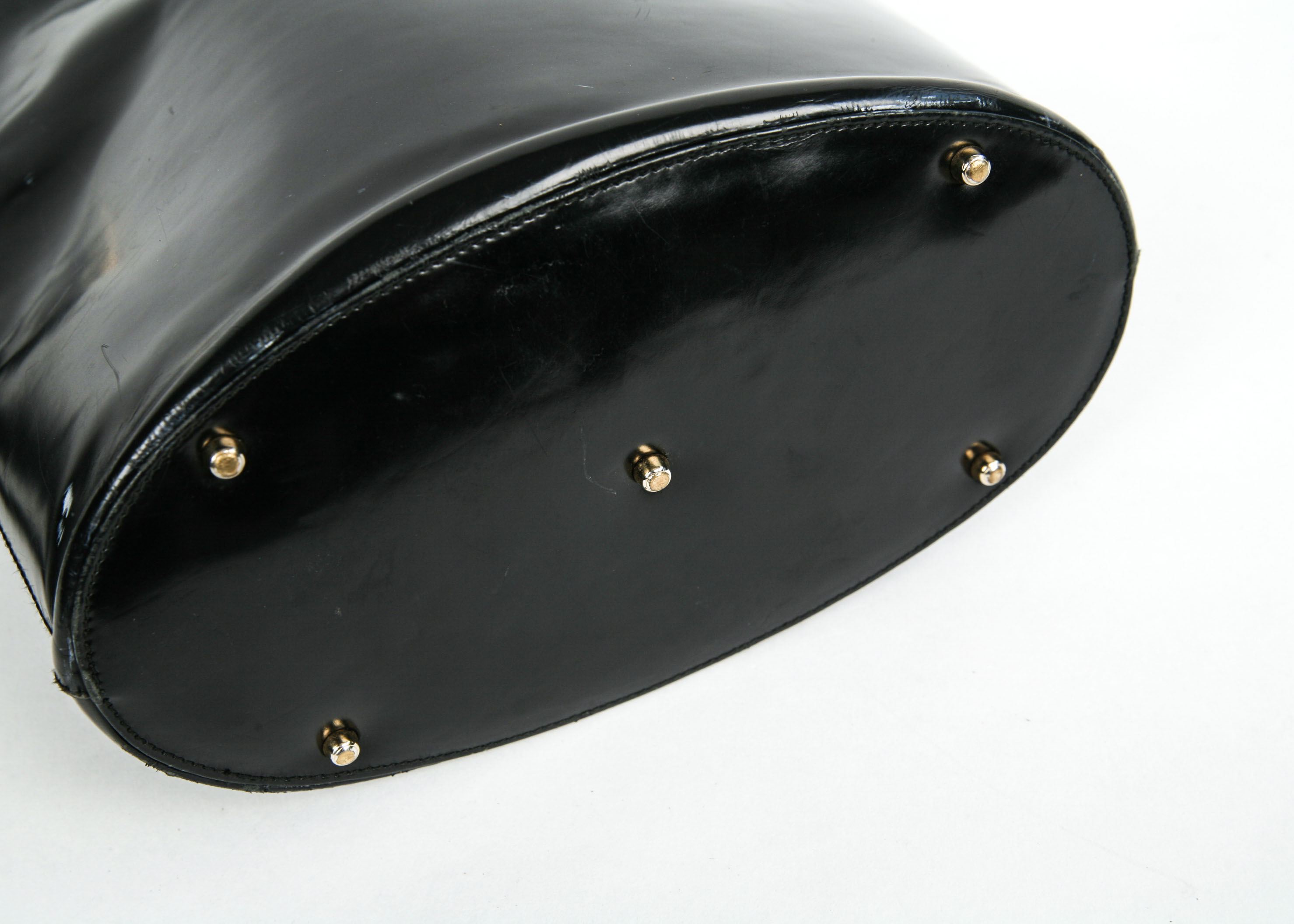 Vintage Gucci Black Leather Bucket Style Handbag