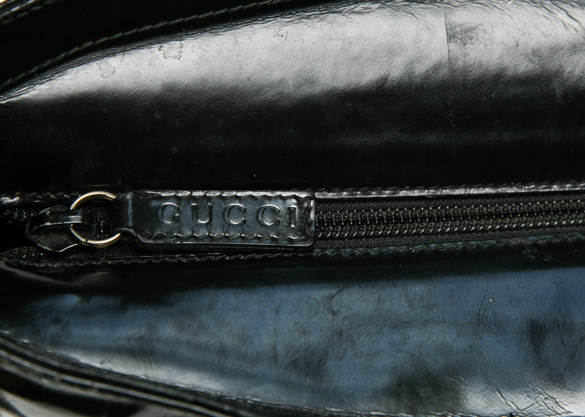 Vintage Gucci Black Leather Bucket Style Handbag