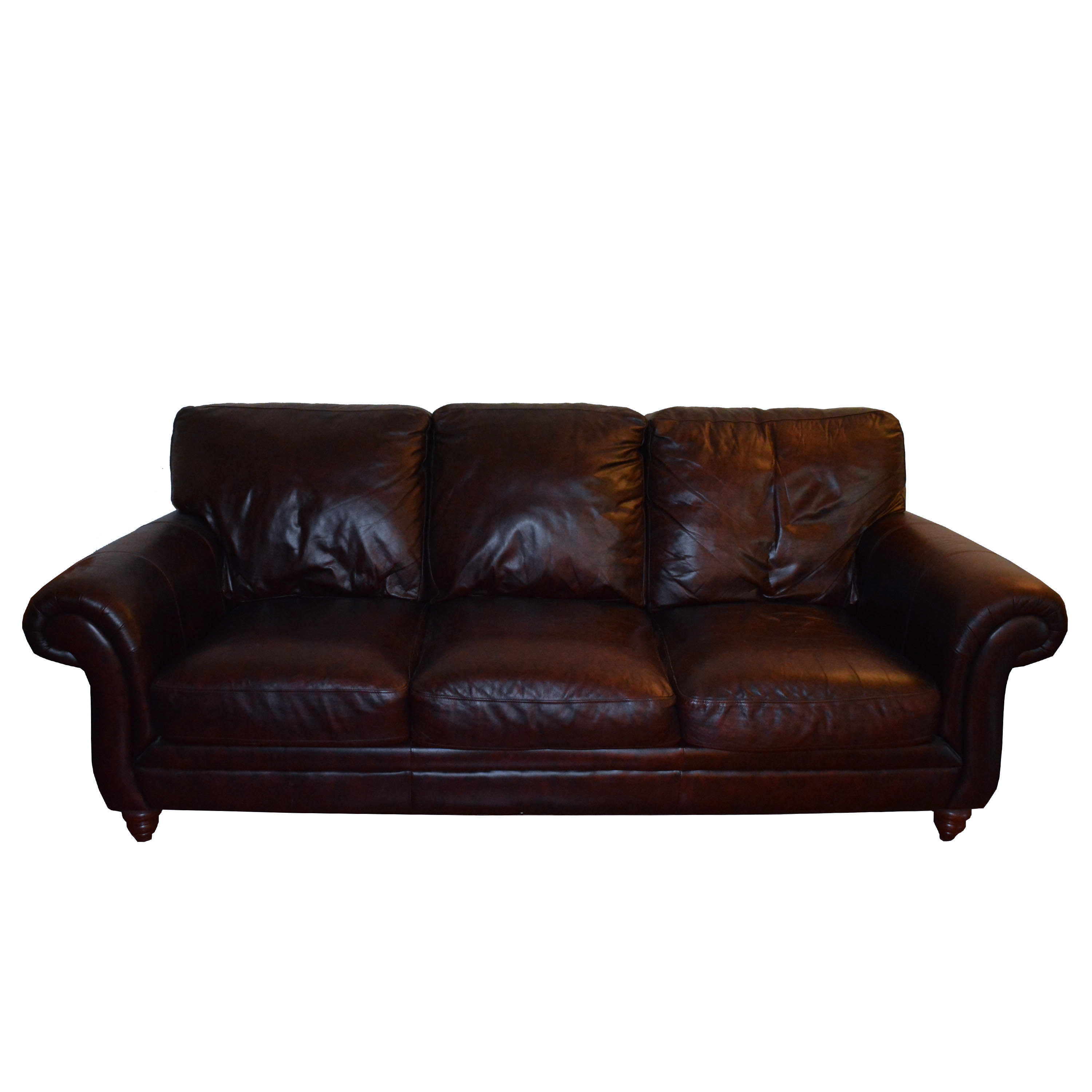 Contemporary Brown Leather Sofa
