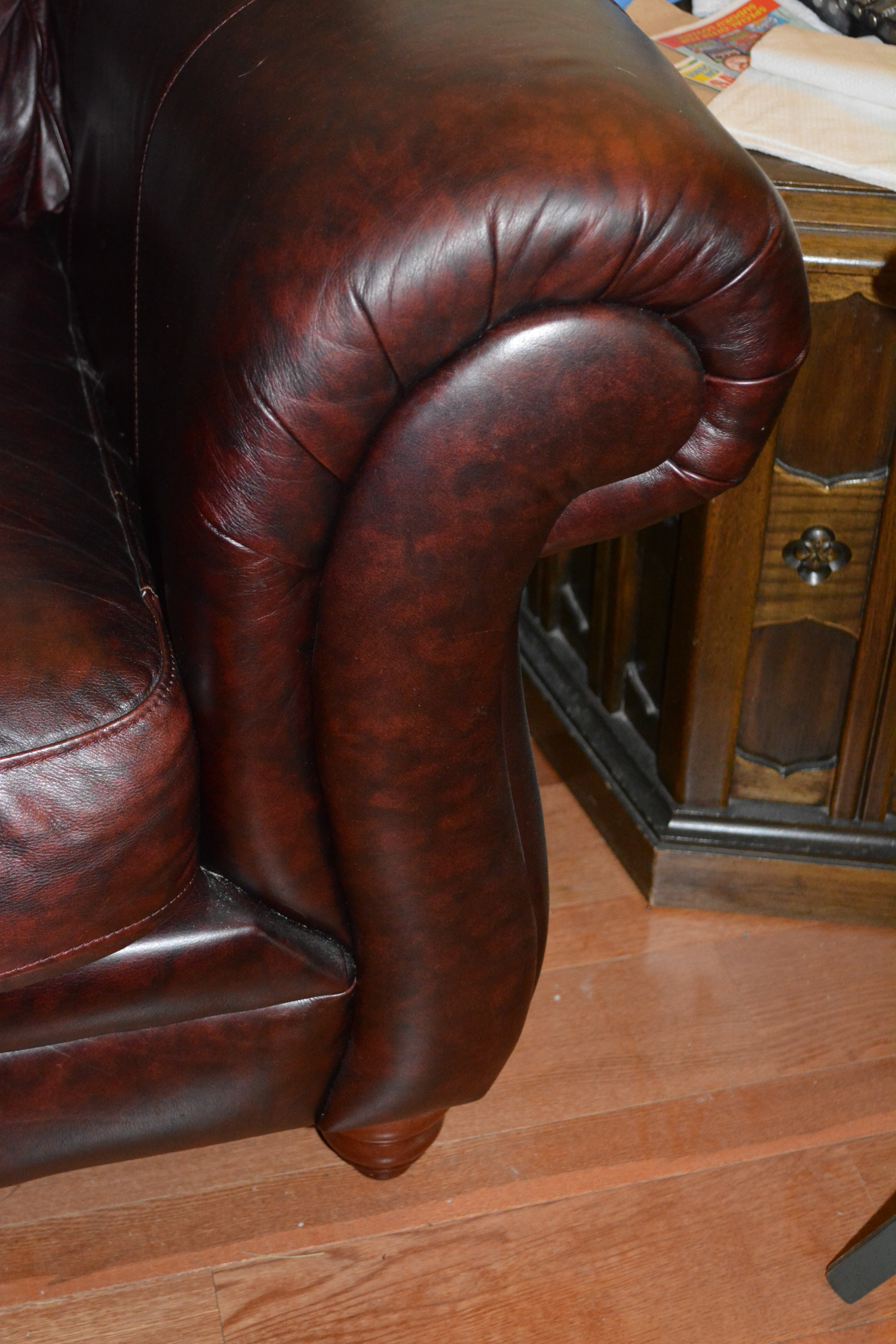 Contemporary Brown Leather Sofa