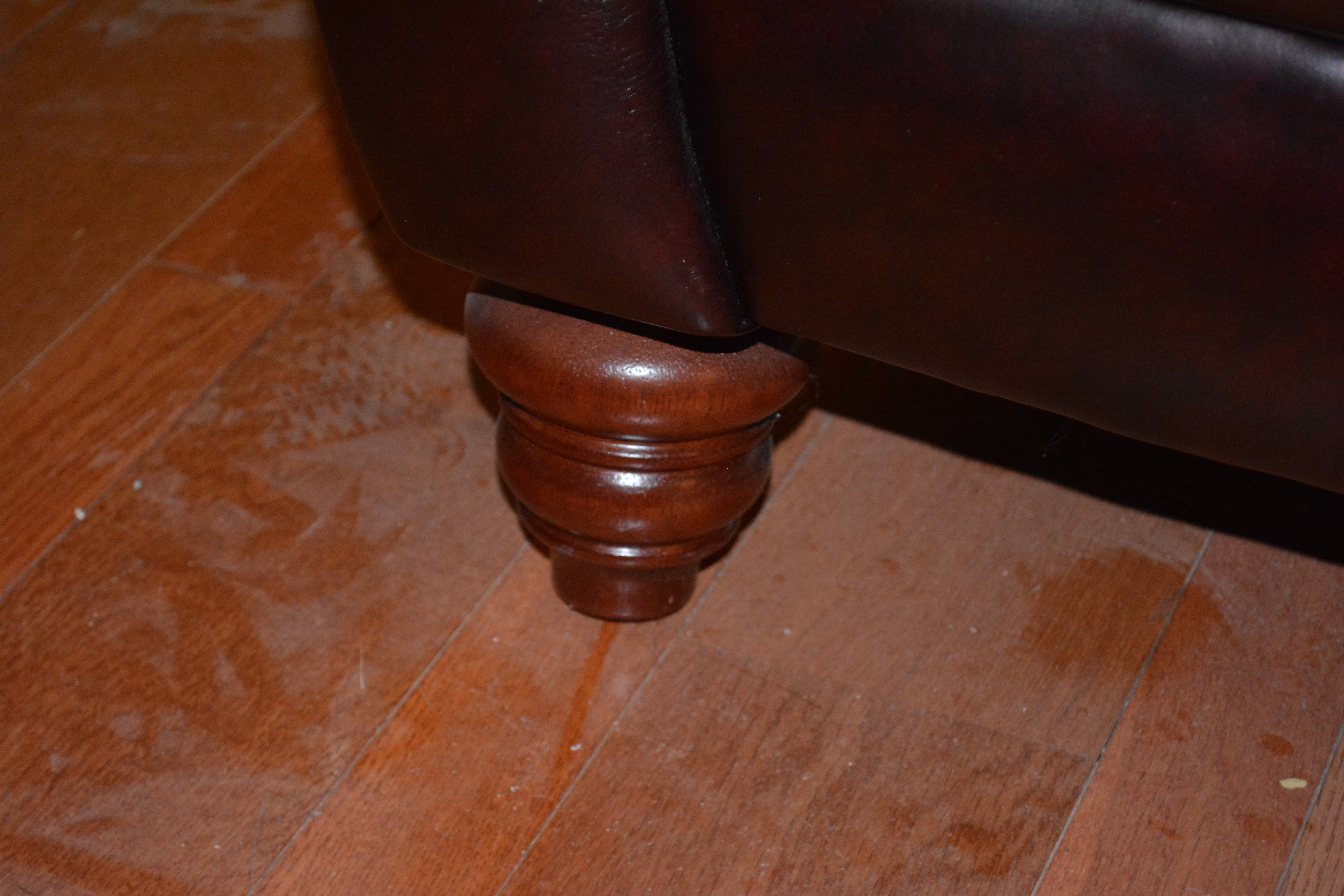 Contemporary Brown Leather Loveseat