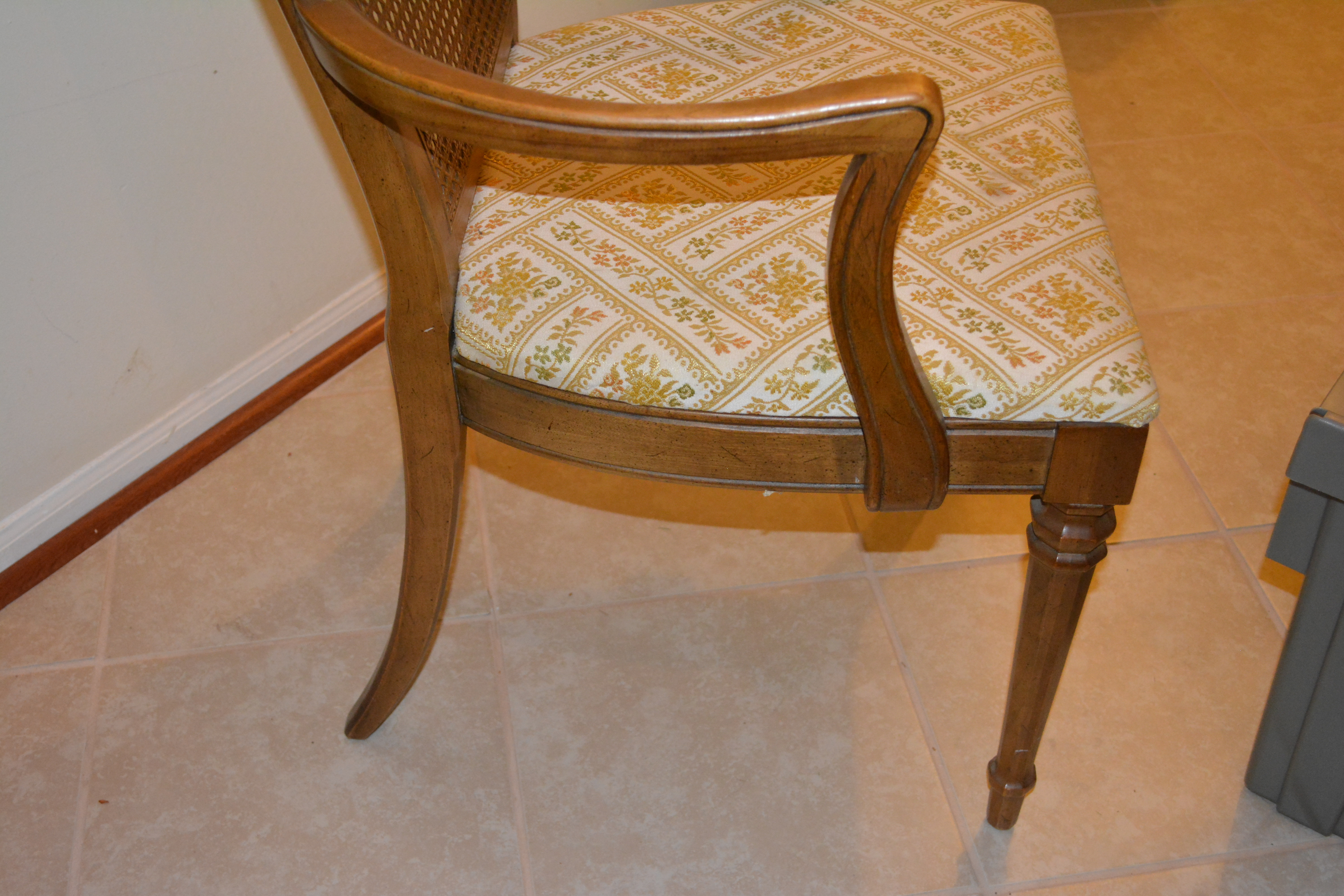 Vintage Louis XVI Inspired Wicker Back Dining Chairs