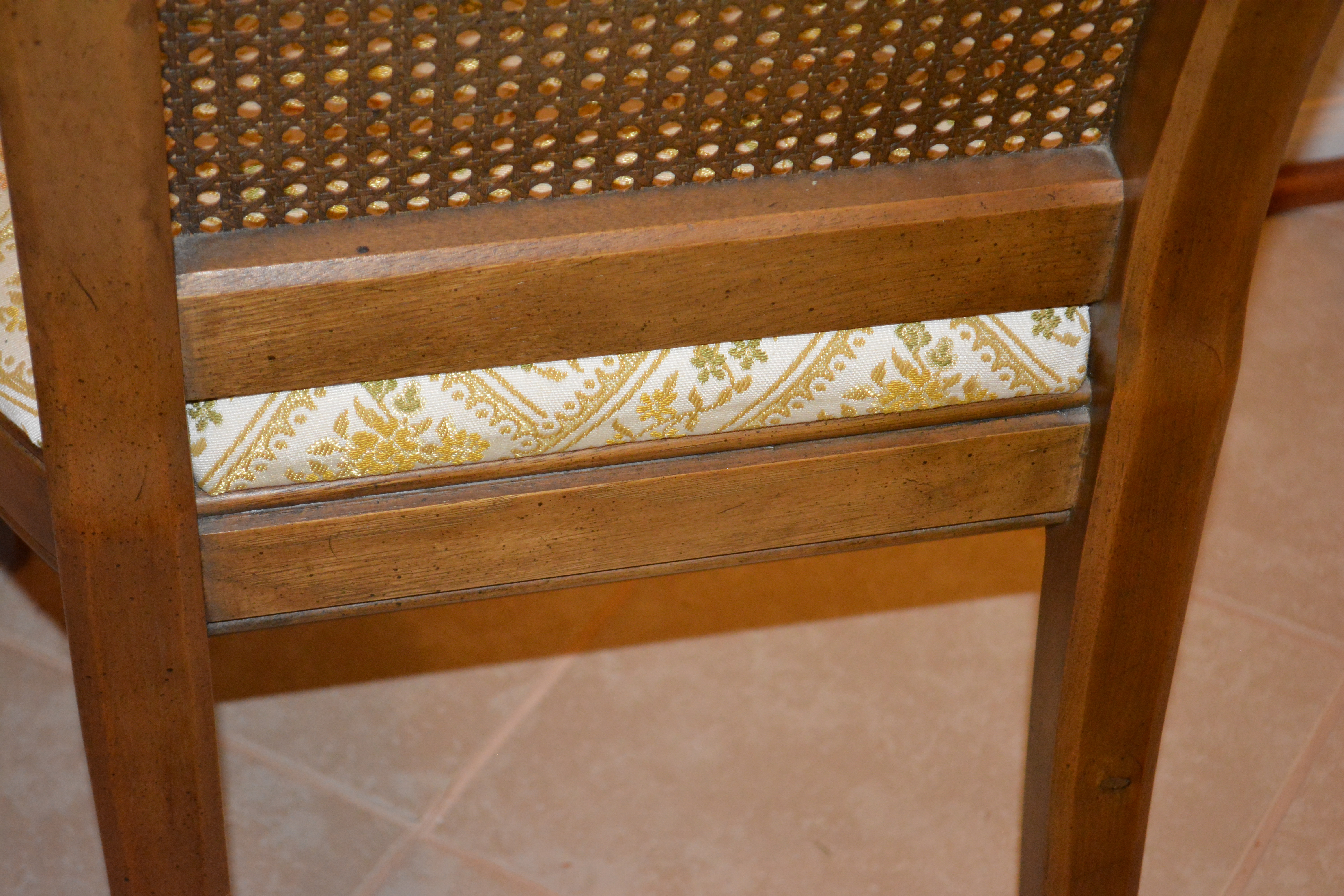 Vintage Louis XVI Inspired Wicker Back Dining Chairs