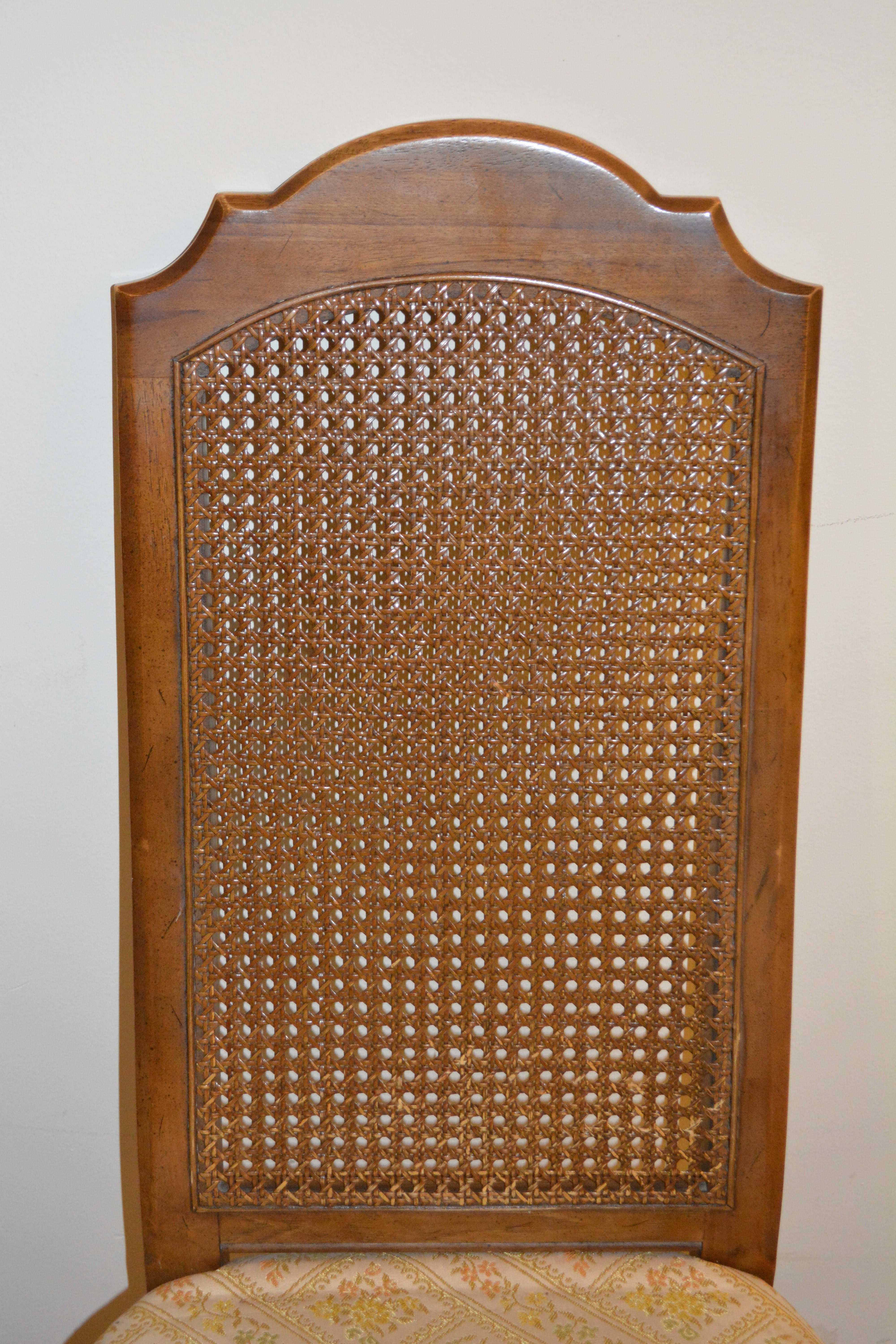 Vintage Louis XVI Inspired Wicker Back Dining Chairs