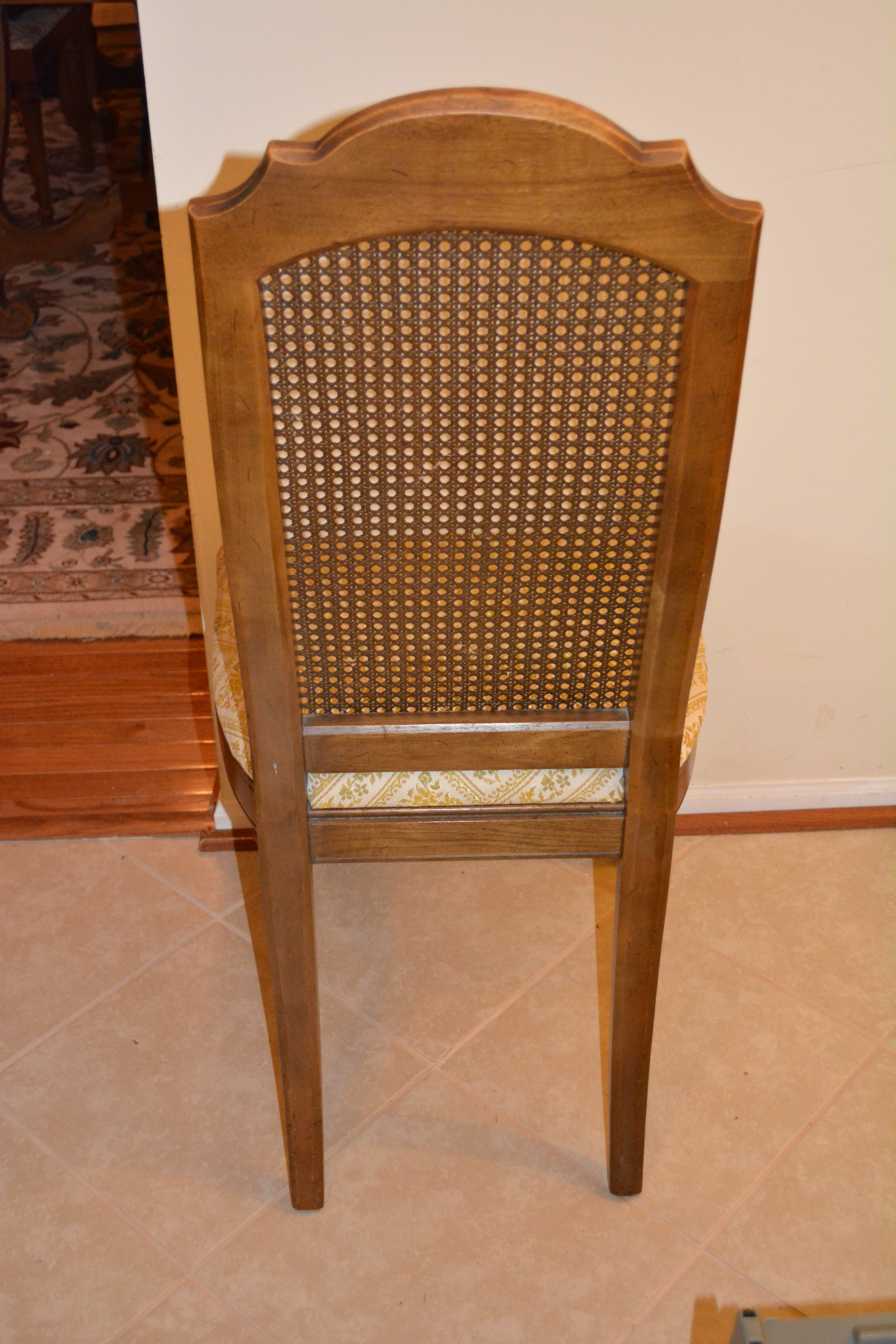 Vintage Louis XVI Inspired Wicker Back Dining Chairs