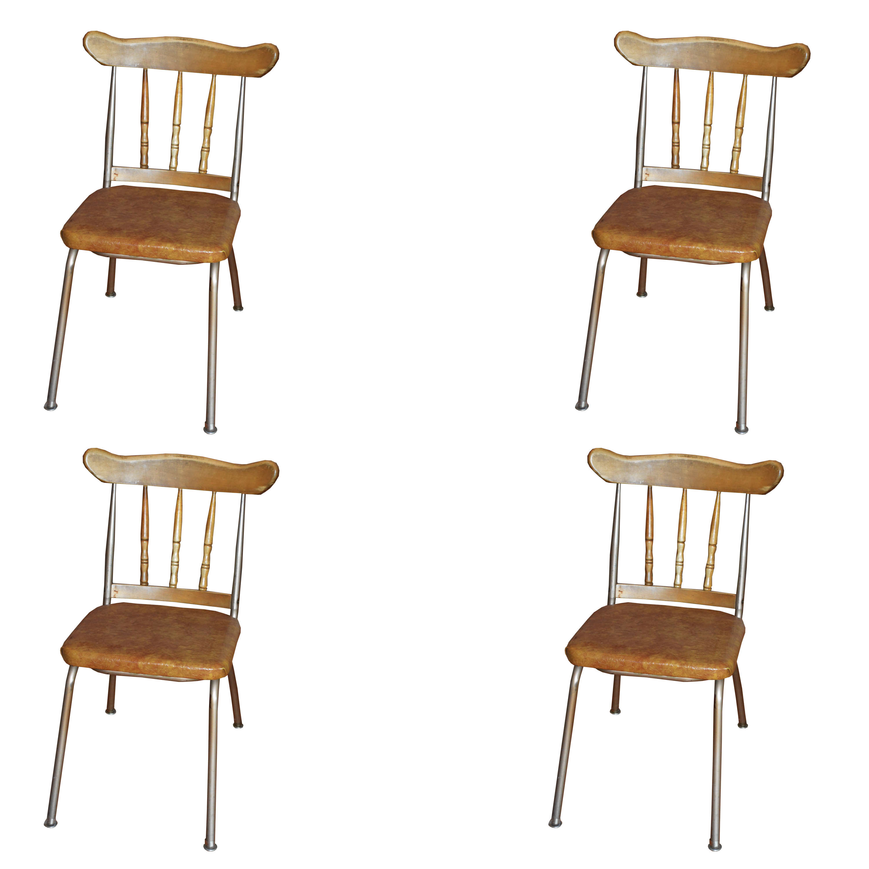 Four Vintage Wooden Chairs