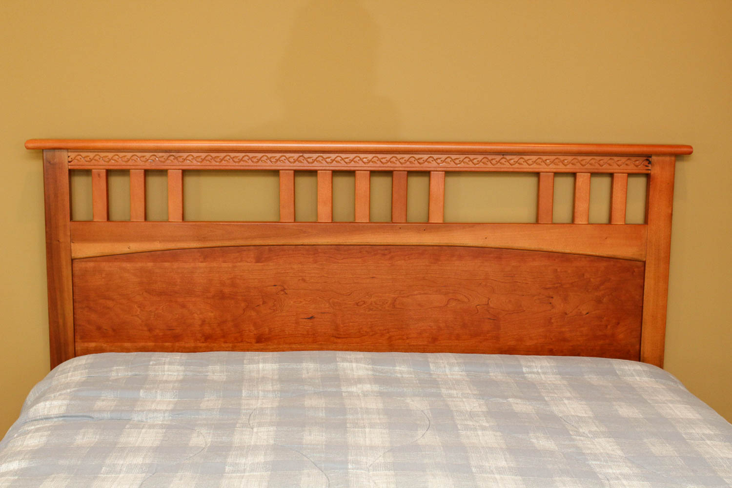 Queen Wooden Bed Frame and Bedding
