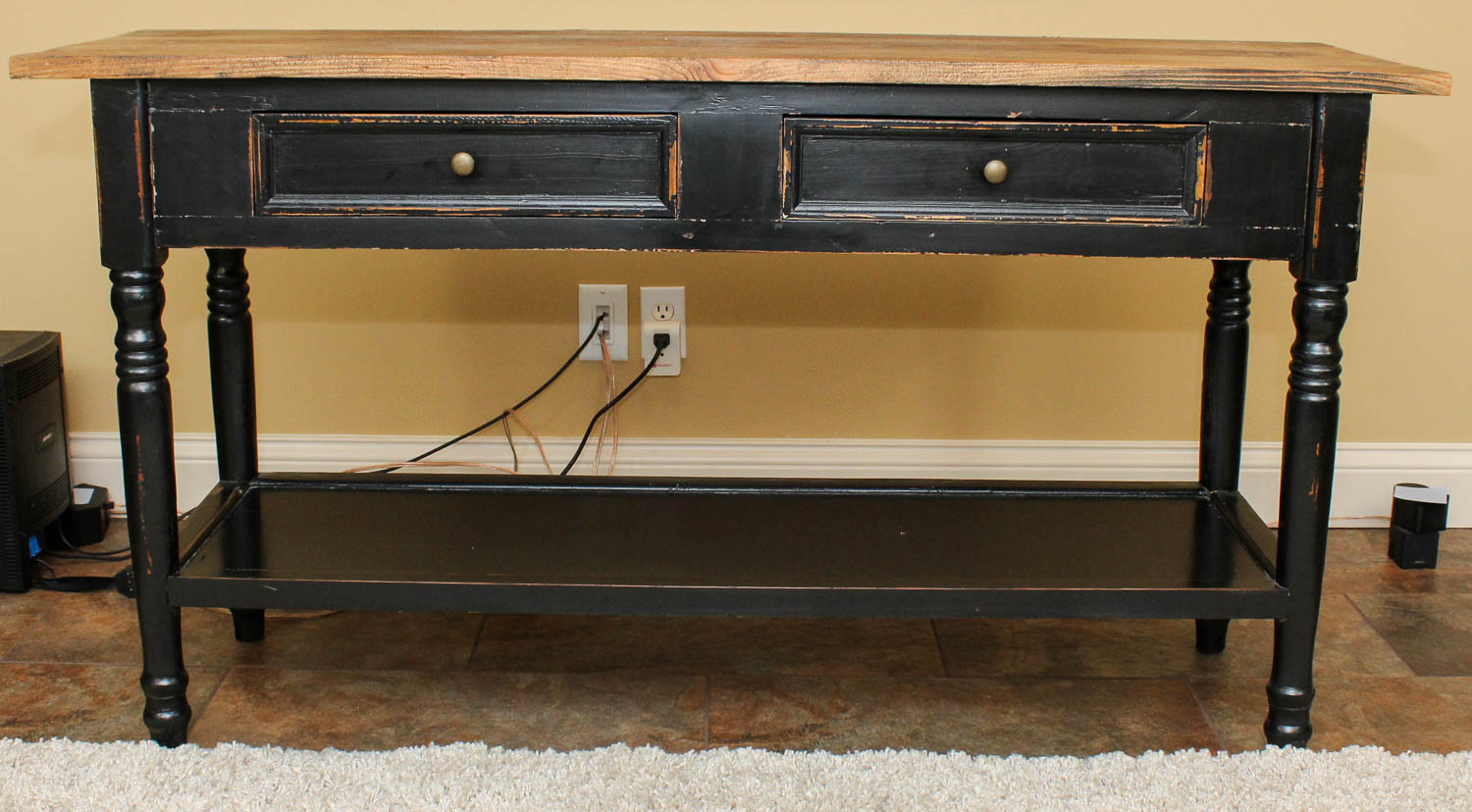 Rustic Country-Style Painted Console Table
