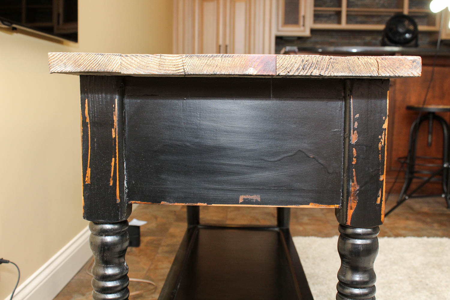 Rustic Country-Style Painted Console Table