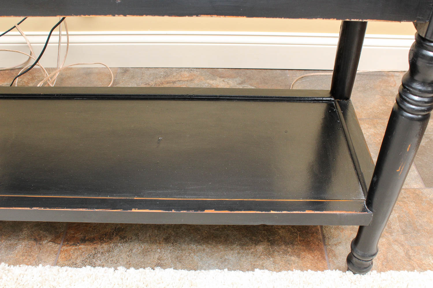 Rustic Country-Style Painted Console Table