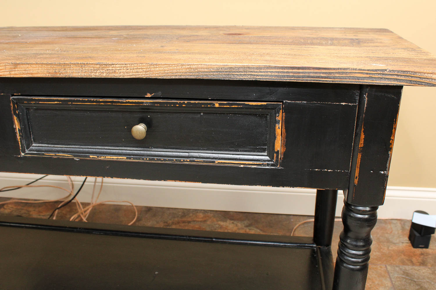 Rustic Country-Style Painted Console Table