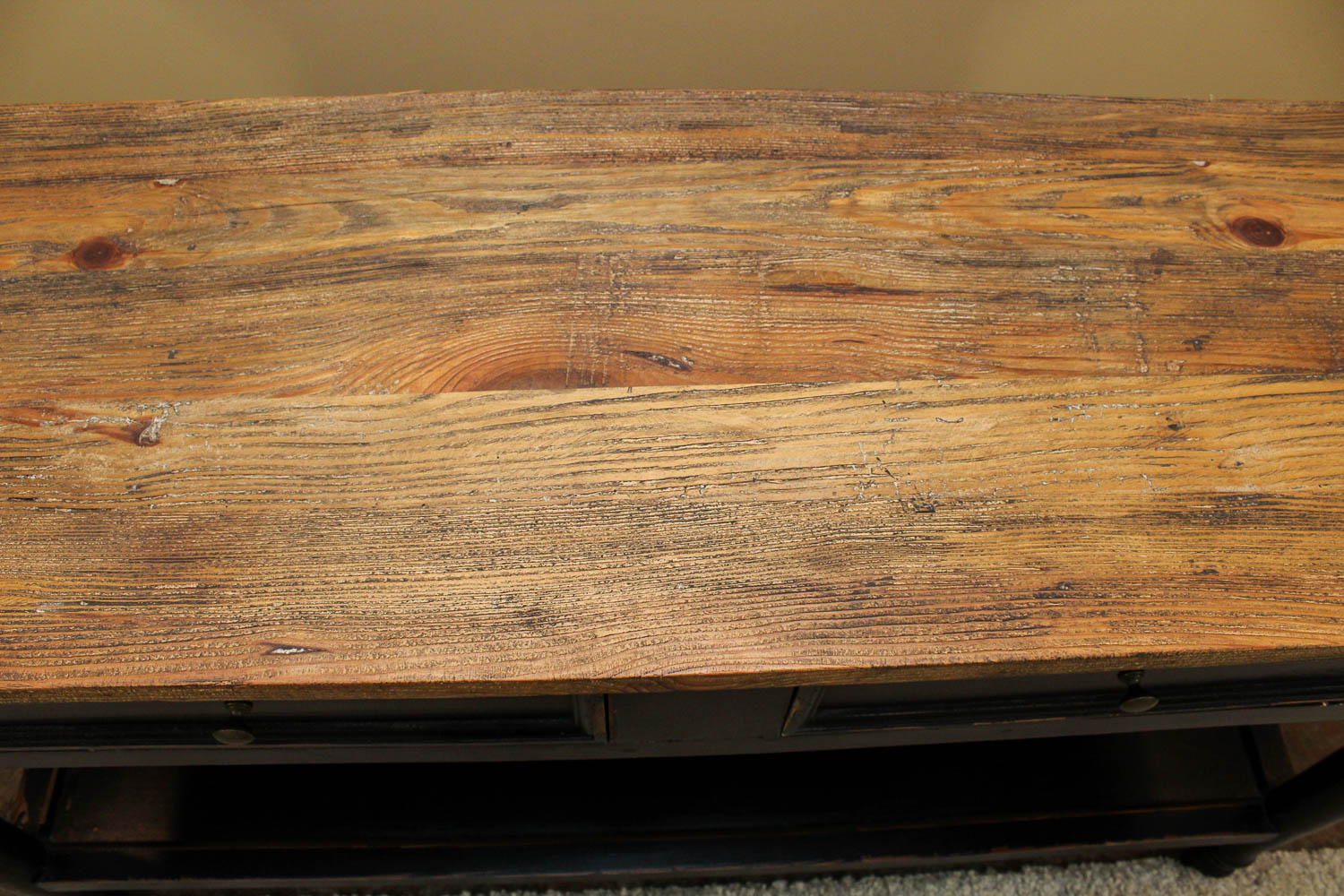 Rustic Country-Style Painted Console Table