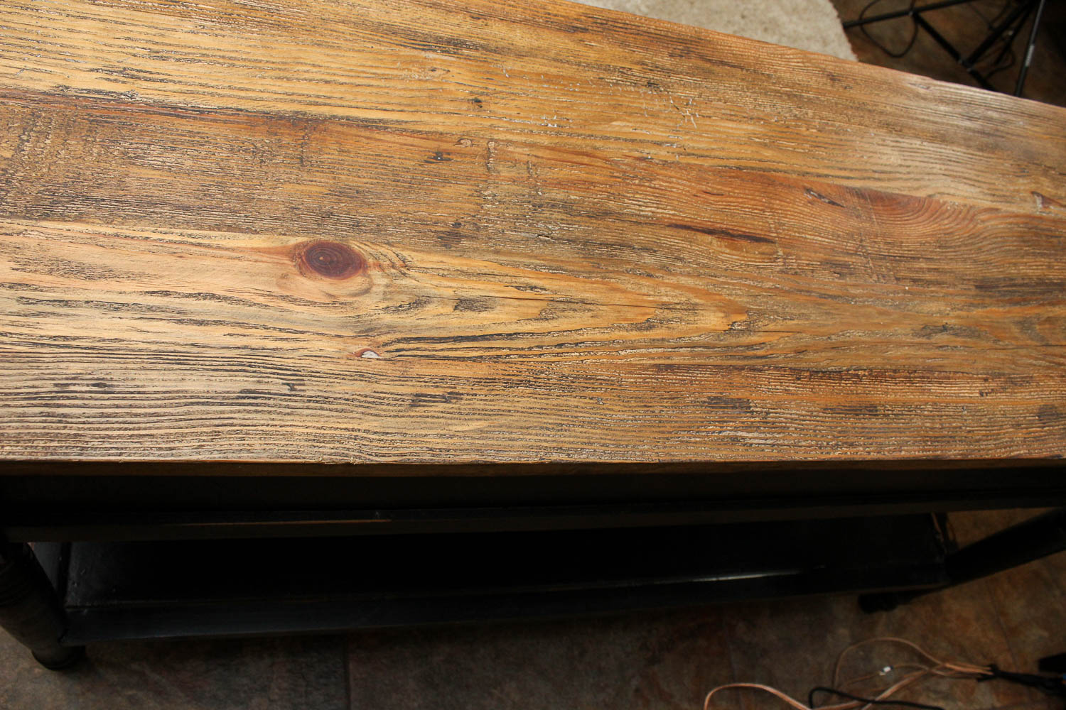 Rustic Country-Style Painted Console Table