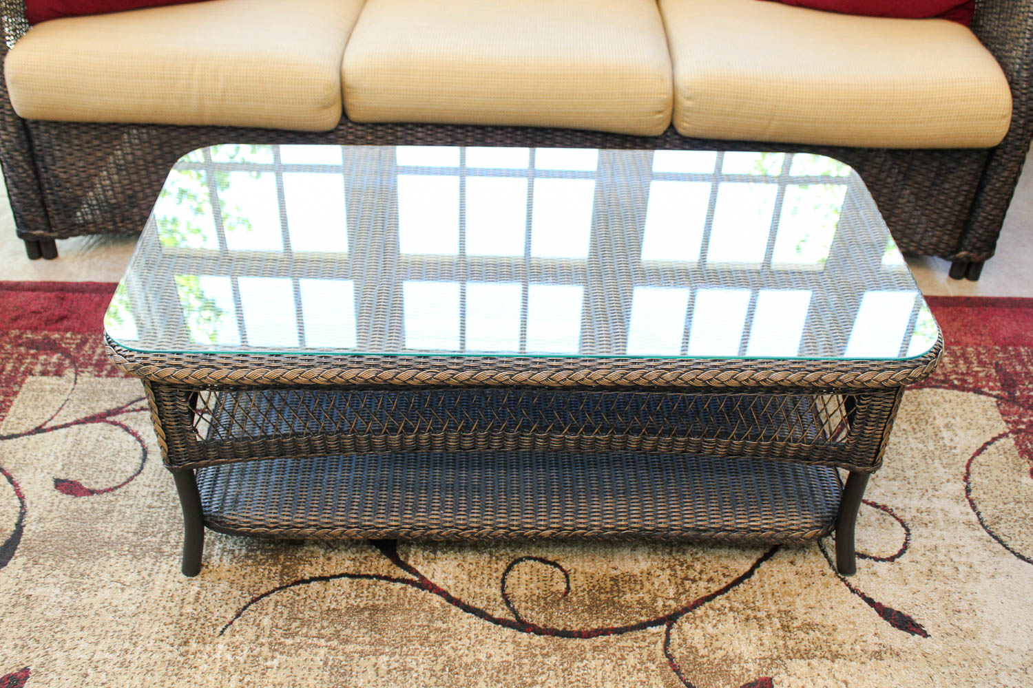 Lloyd Flanders Patio Sofa and Coffee Table