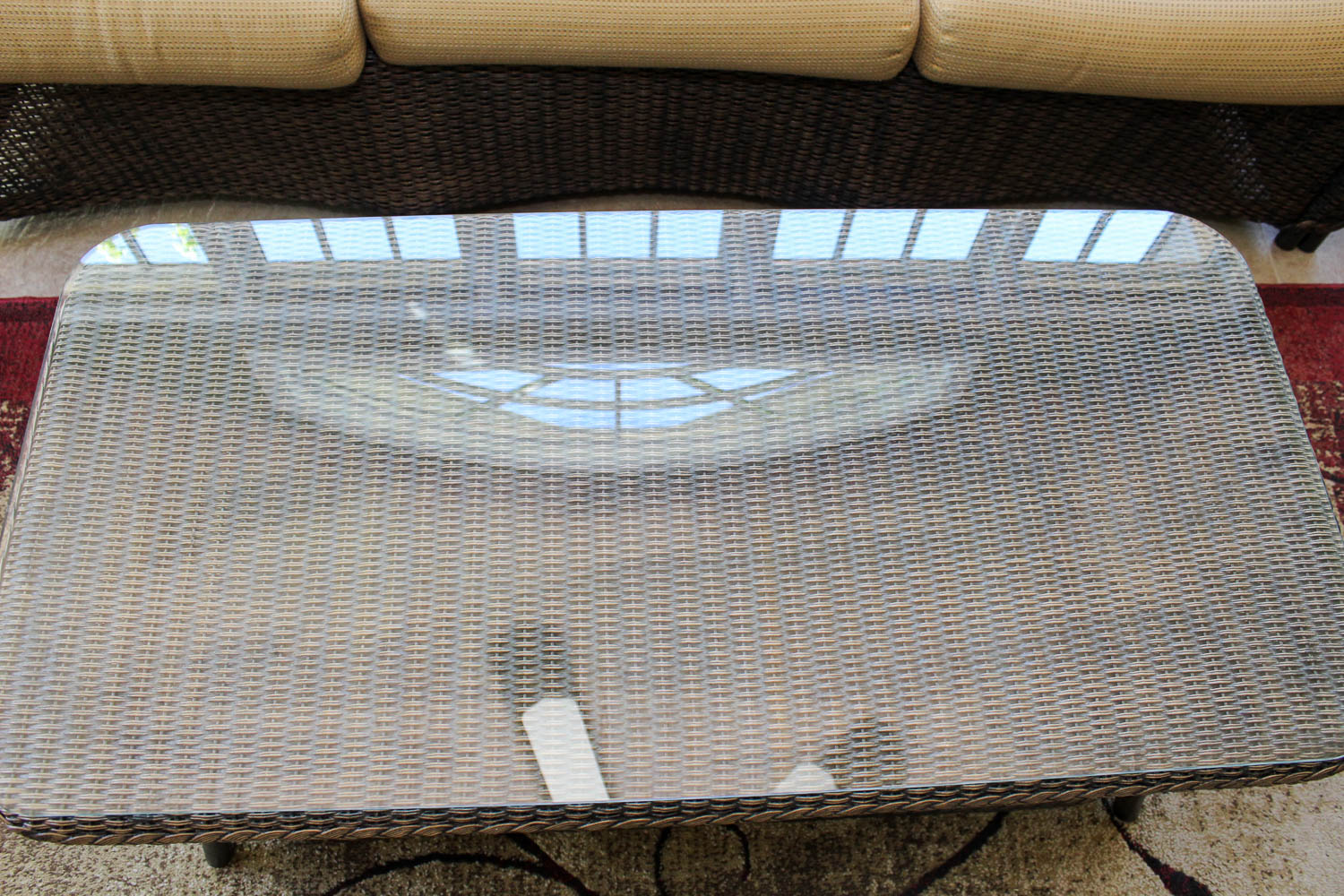 Lloyd Flanders Patio Sofa and Coffee Table