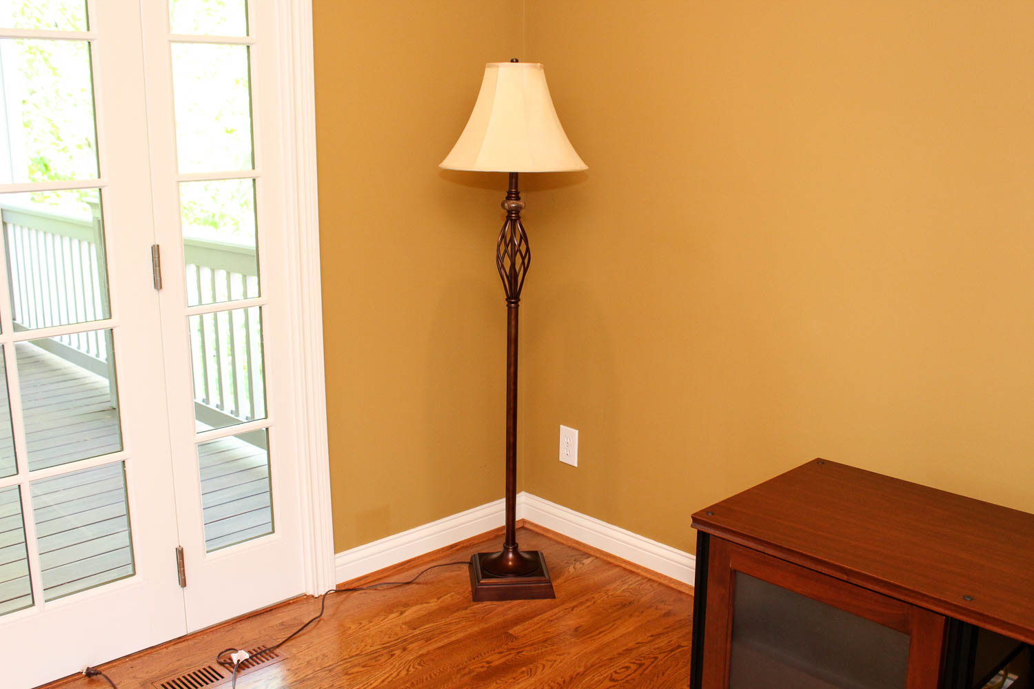 Bronze-Tone Openwork Floor Lamp