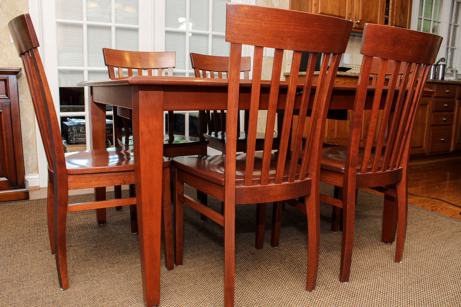 Handcrafted Amish Furniture Dining Table and Chairs