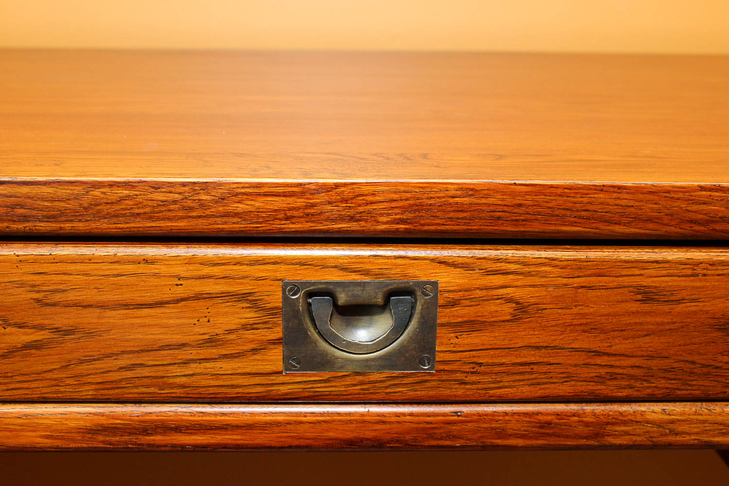 Oak Campaign Style Desk