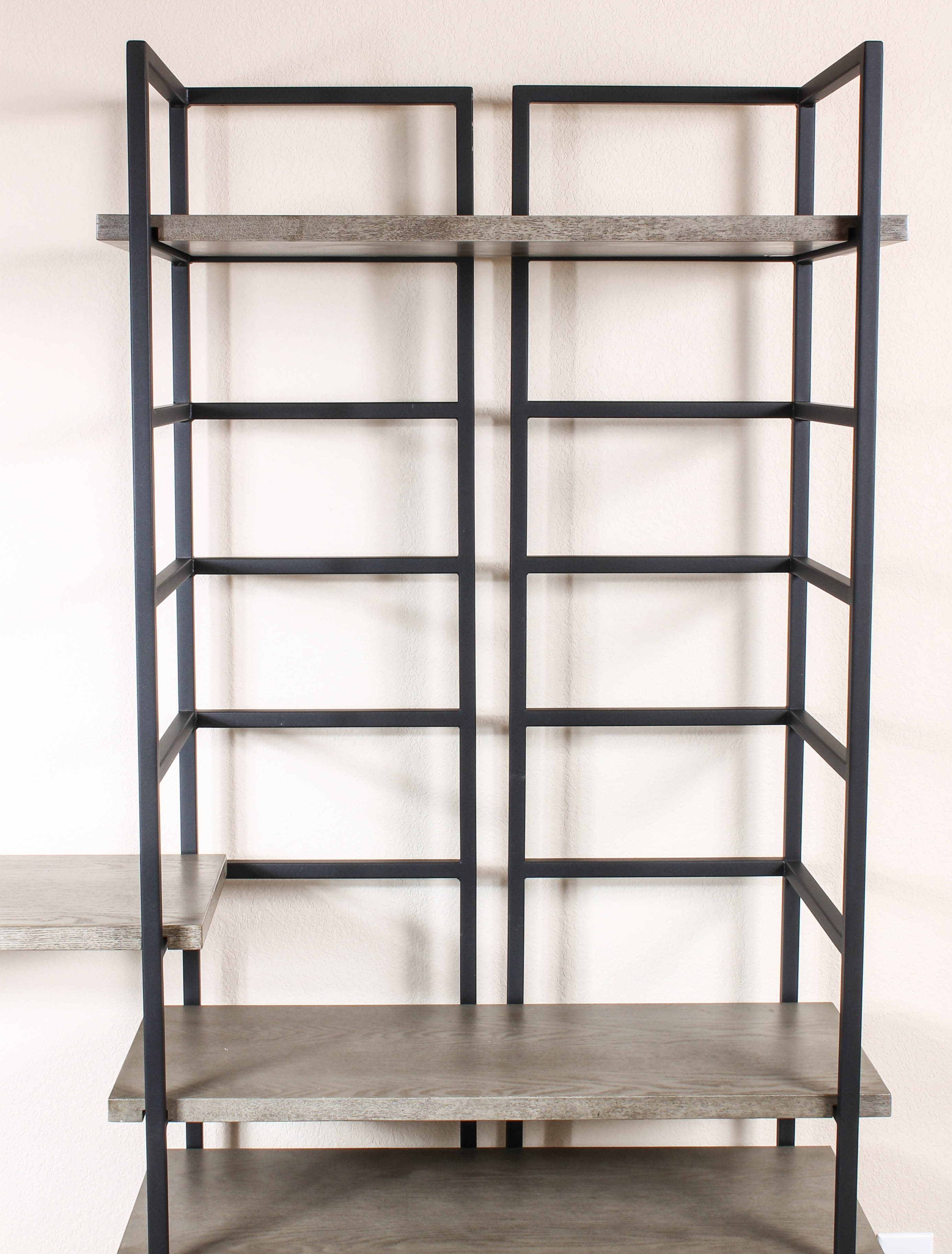 Contemporary Metal and Wood Adjustable Shelving System