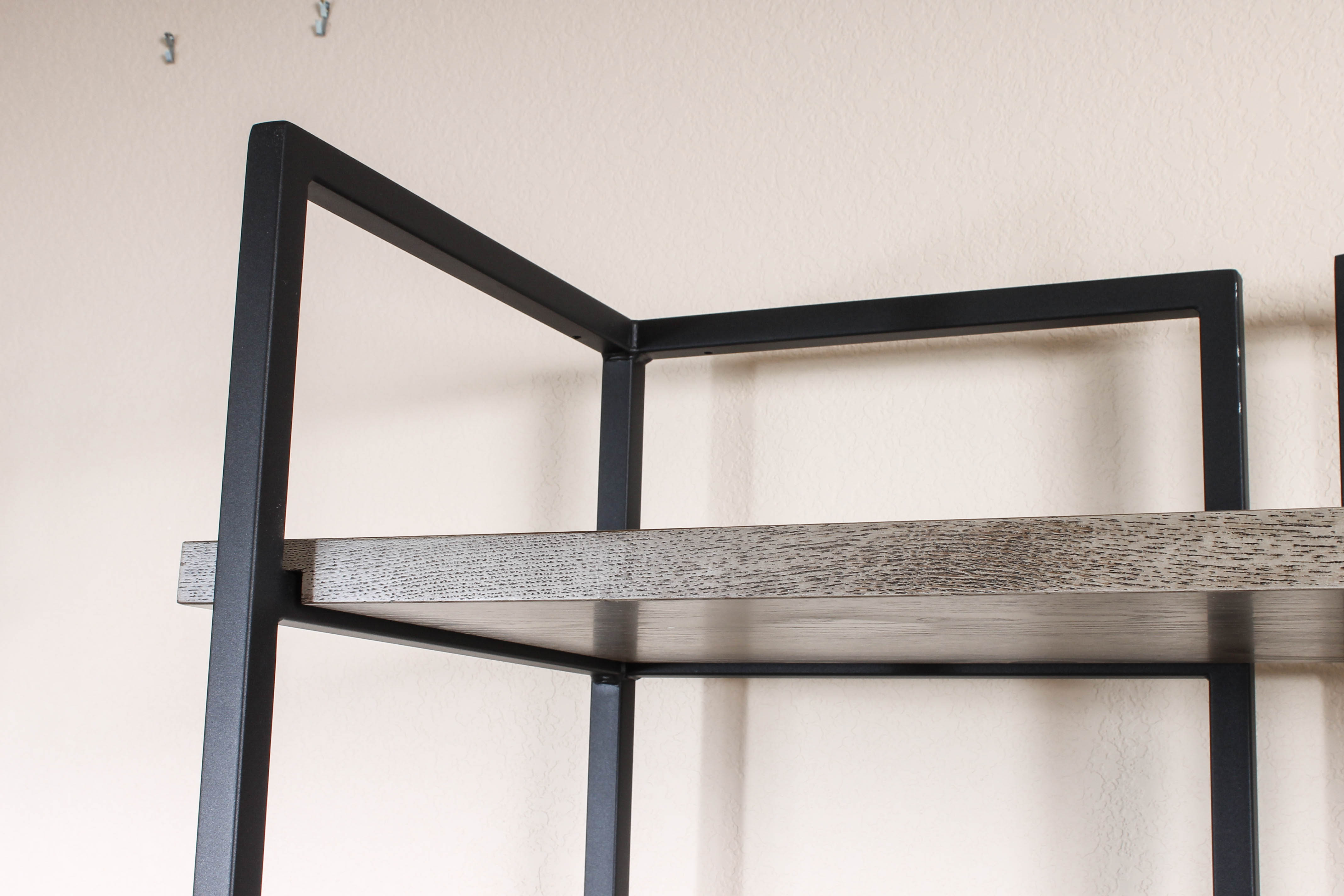 Contemporary Metal and Wood Adjustable Shelving System