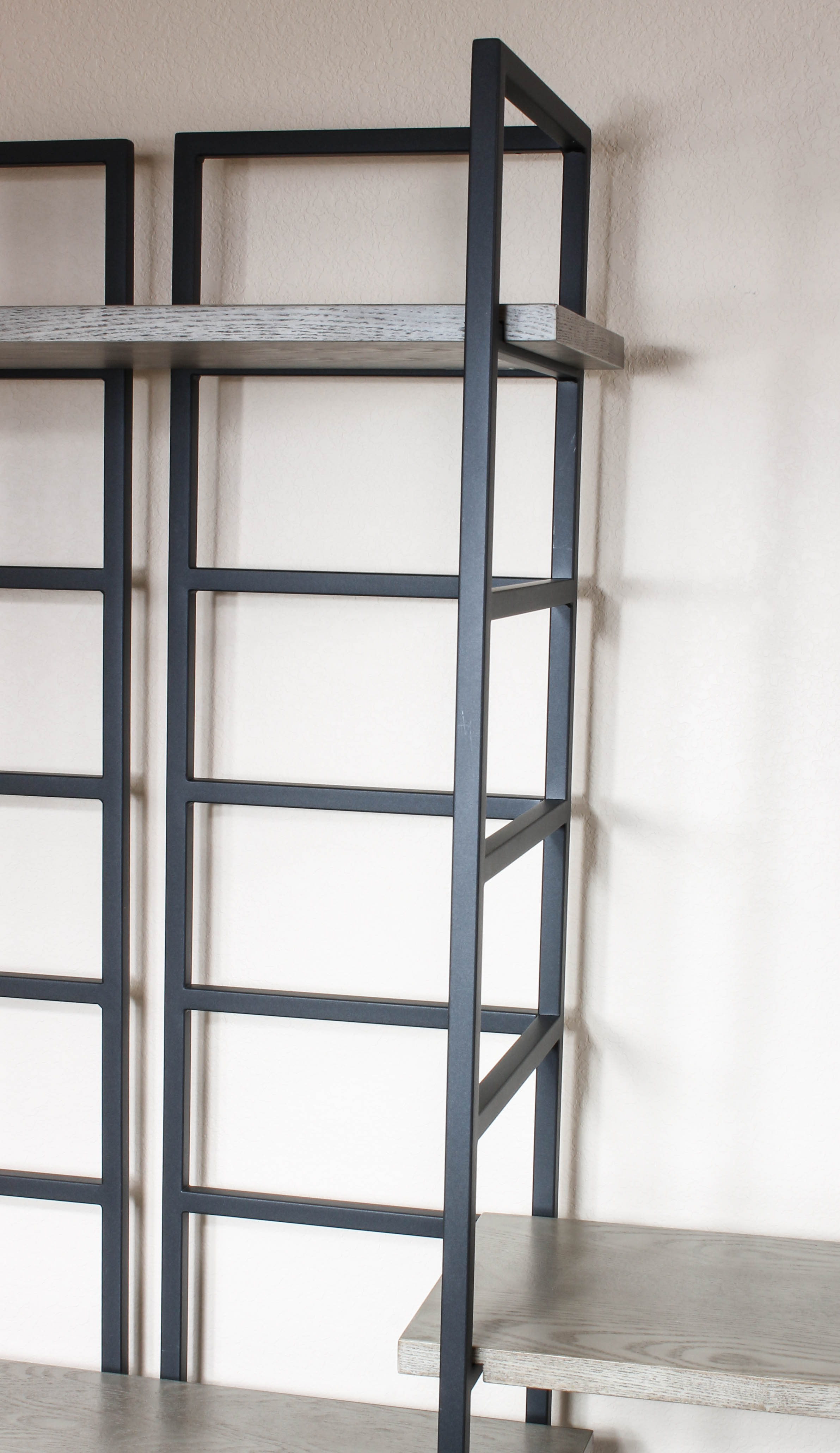 Contemporary Metal and Wood Adjustable Shelving System