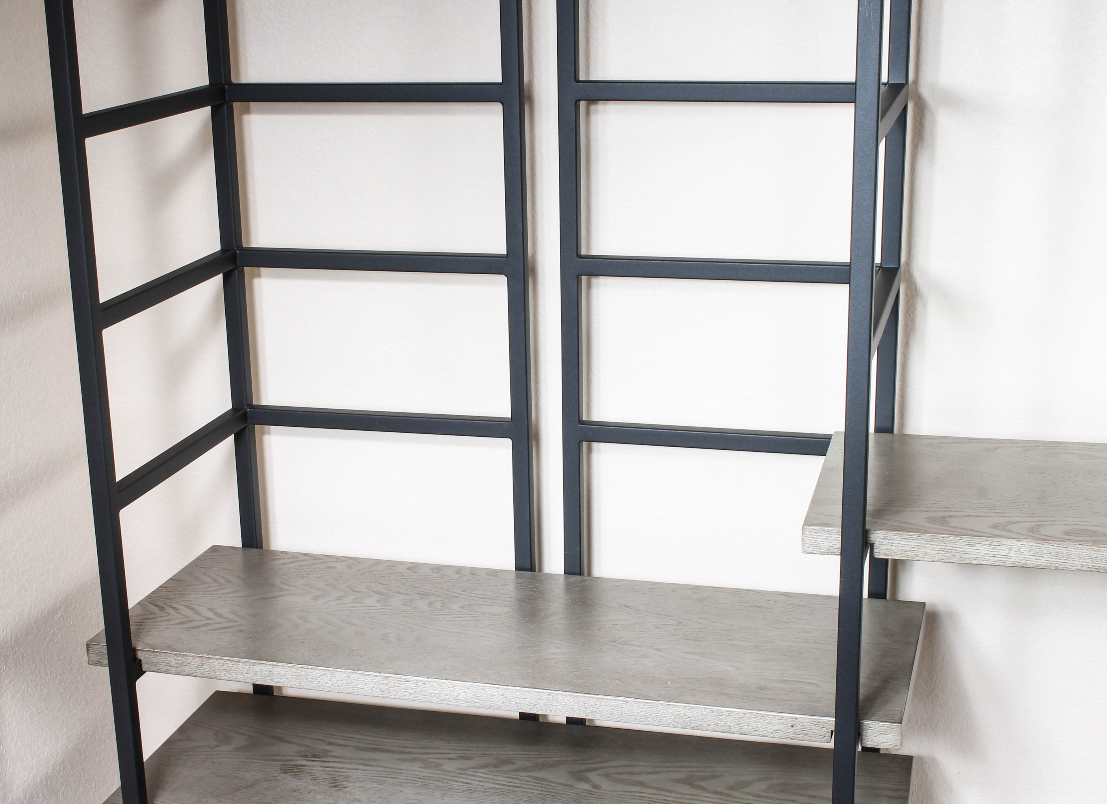 Contemporary Metal and Wood Adjustable Shelving System