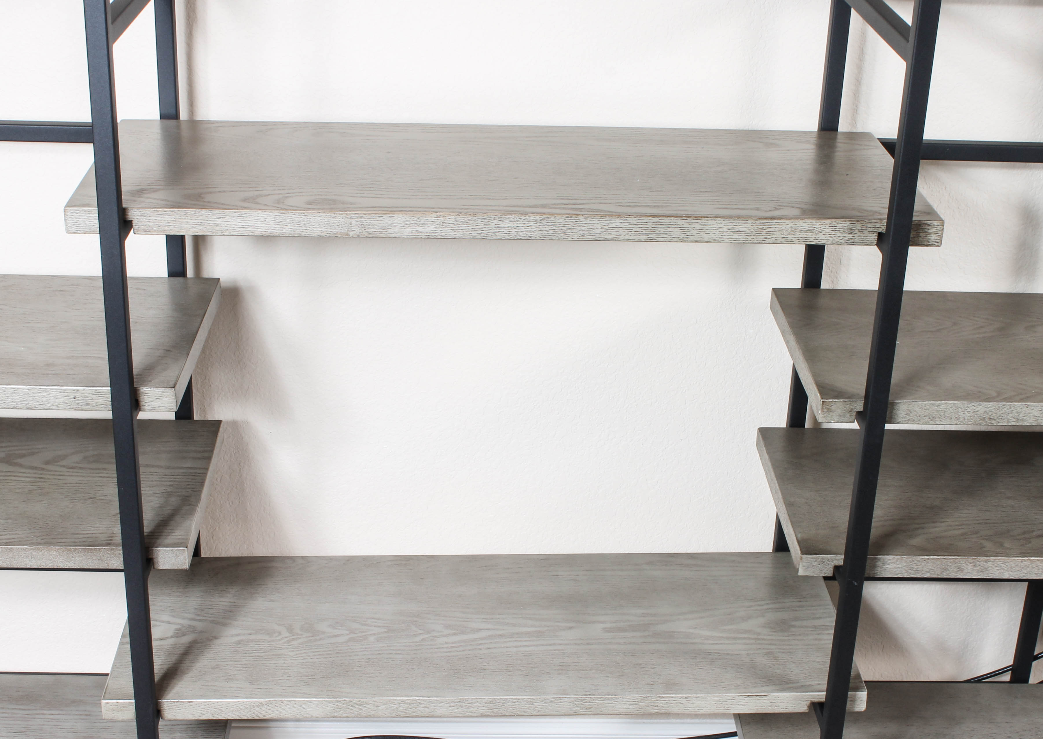 Contemporary Metal and Wood Adjustable Shelving System