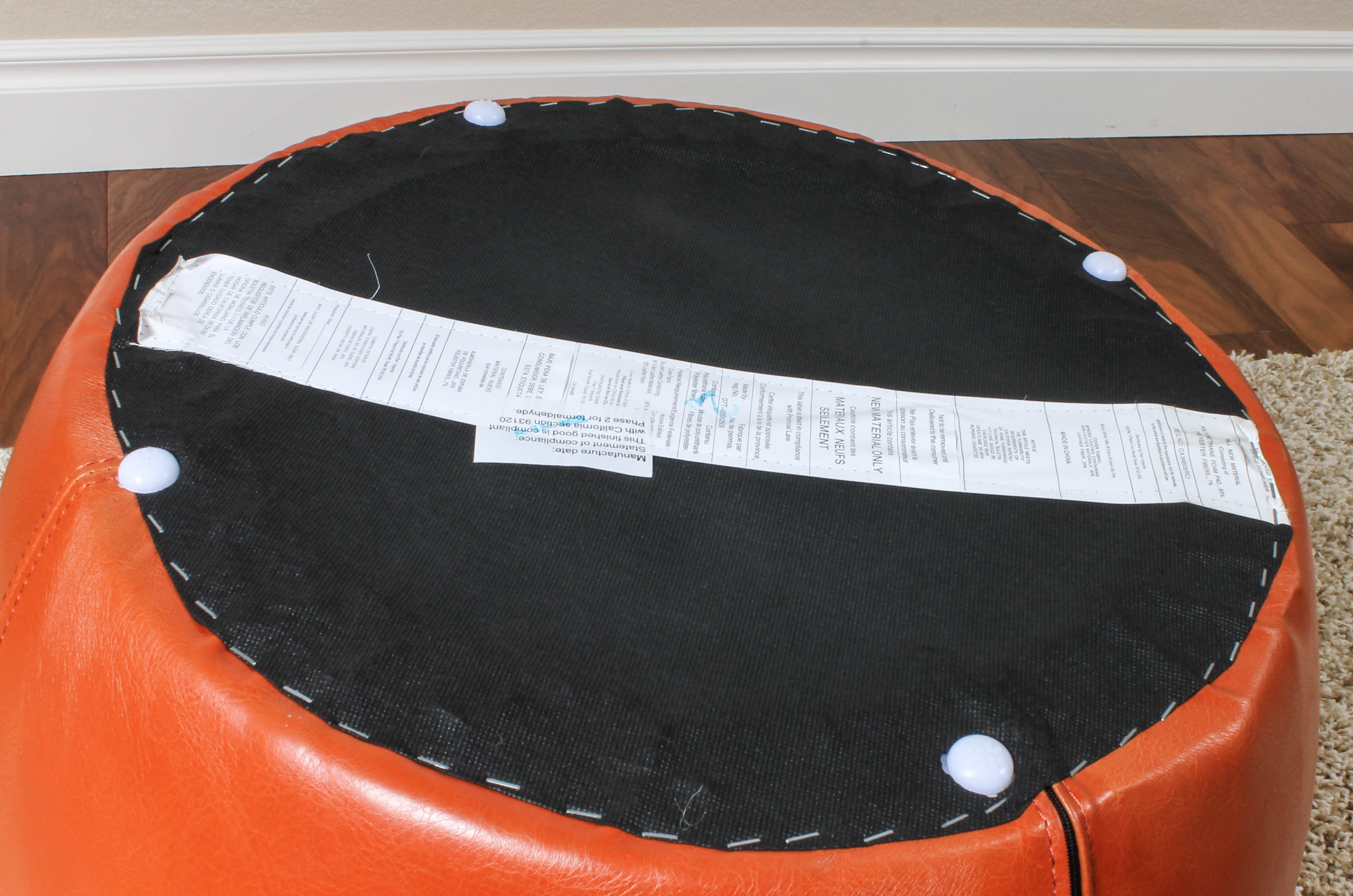 Pier 1 Imports Orange Leather Ottoman