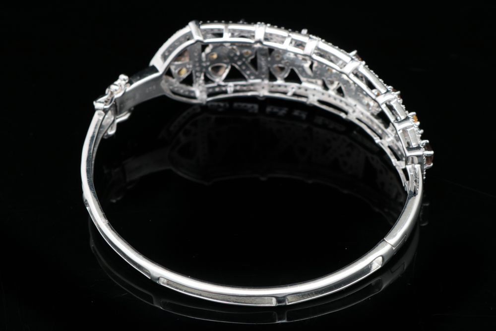 Robert Manse Sterling Silver, Smoky Quartz, Citrine and White Topaz Bracelet