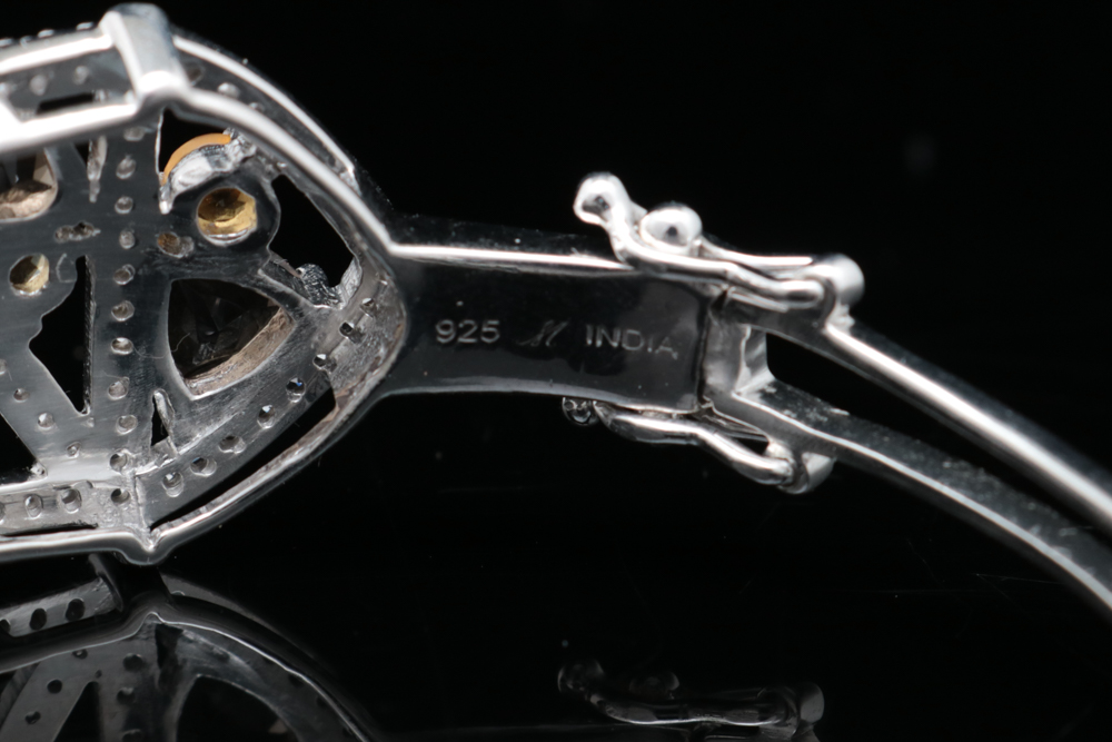 Robert Manse Sterling Silver, Smoky Quartz, Citrine and White Topaz Bracelet