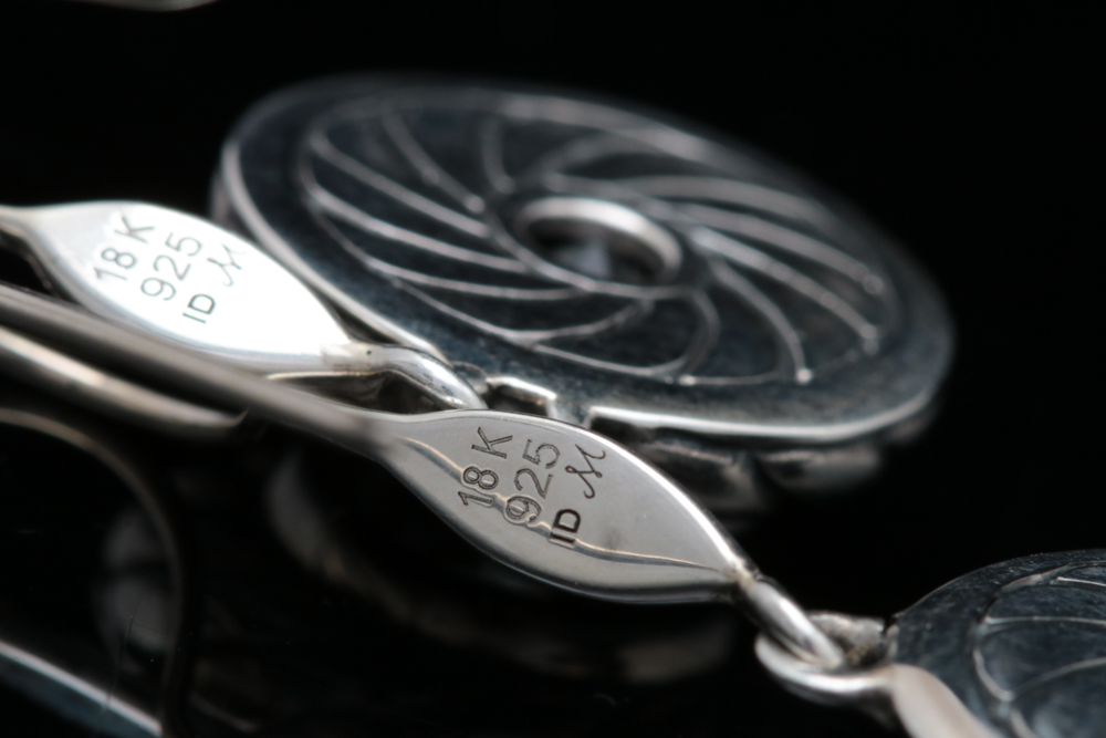 Robert Manse Sterling Silver, 18K Gold and Prasiolite Dangle Earrings