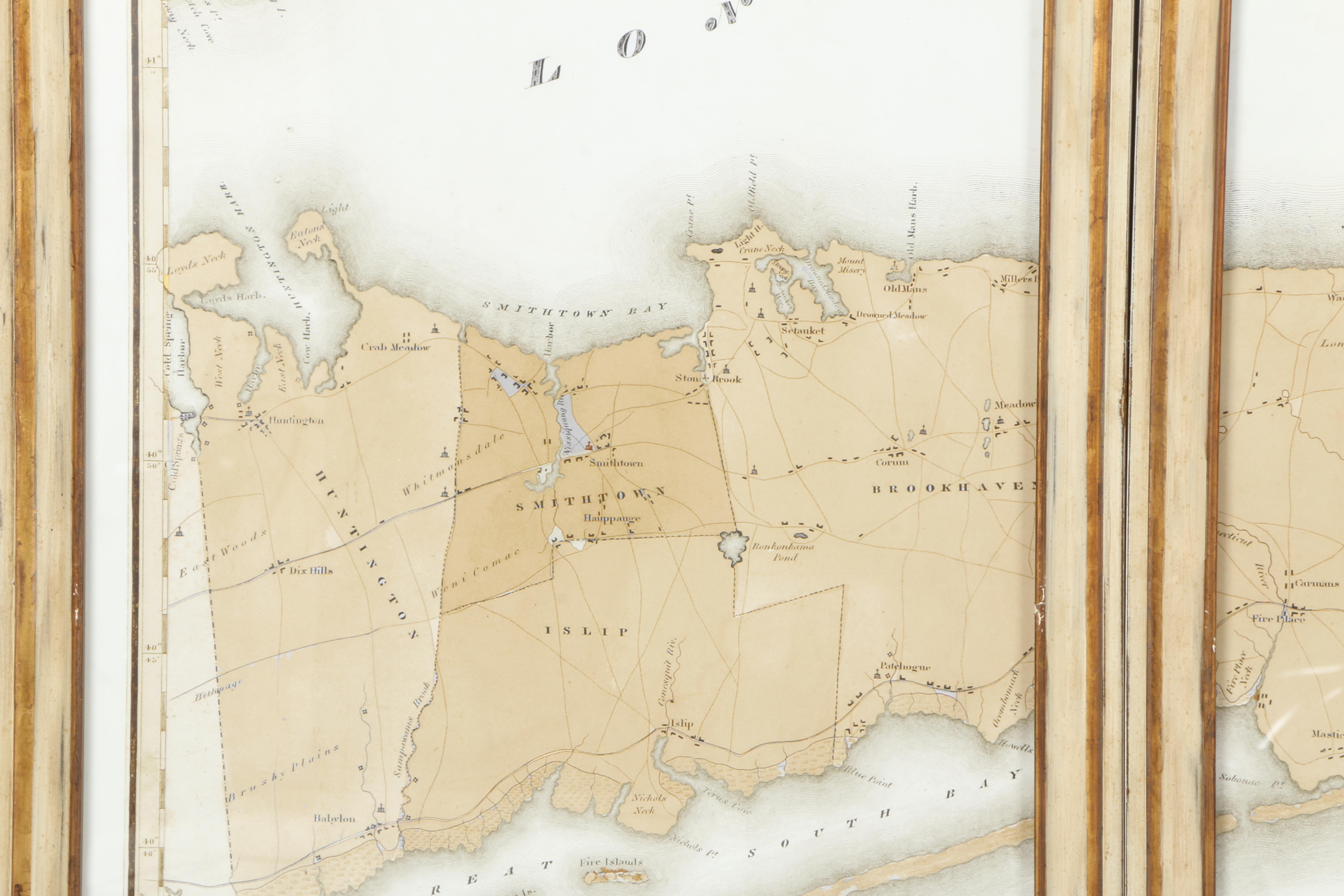 Long Island Triptych Giclee Map