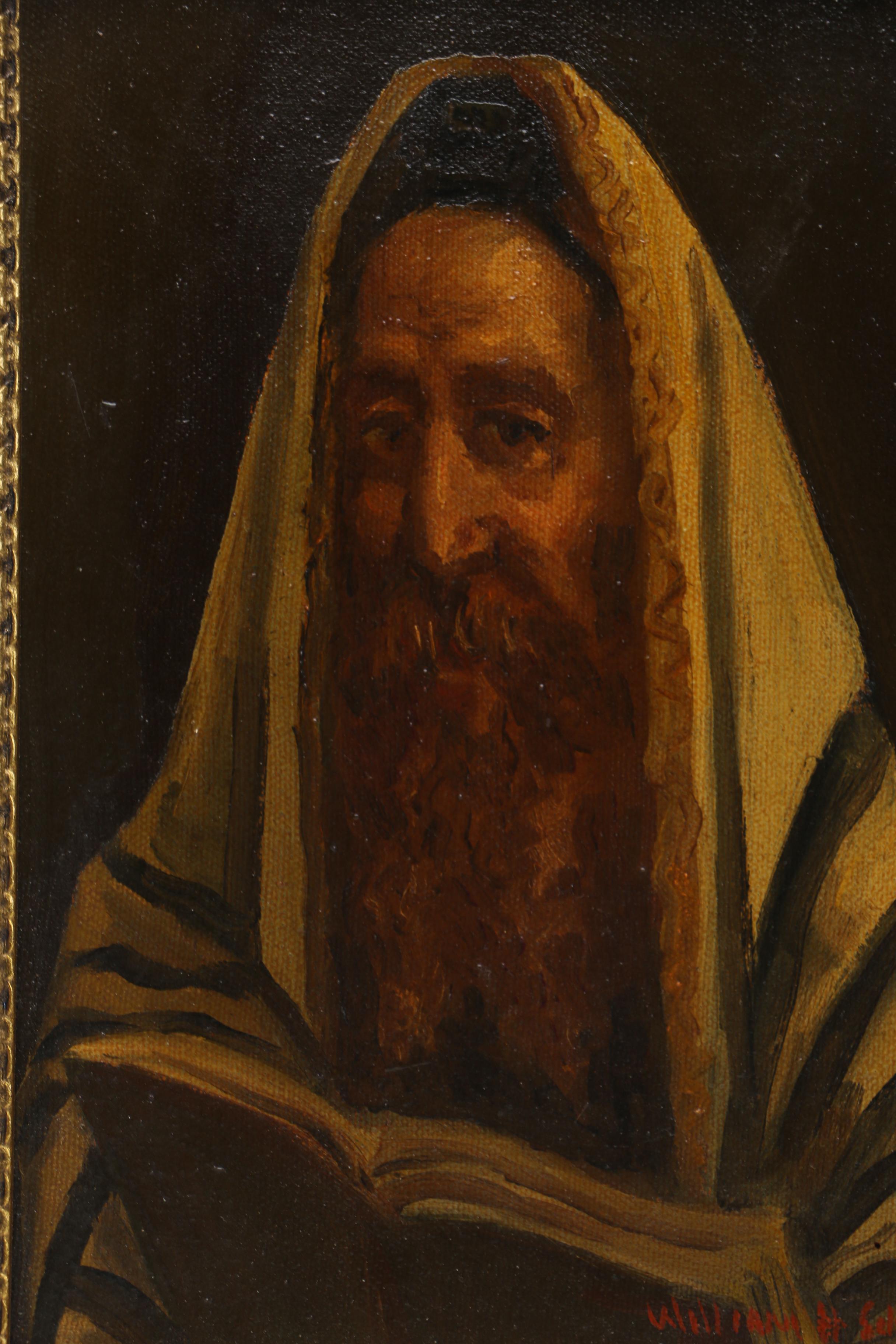 William H. Schwarz Oil Painting On Canvas Portrait of a Jewish Man